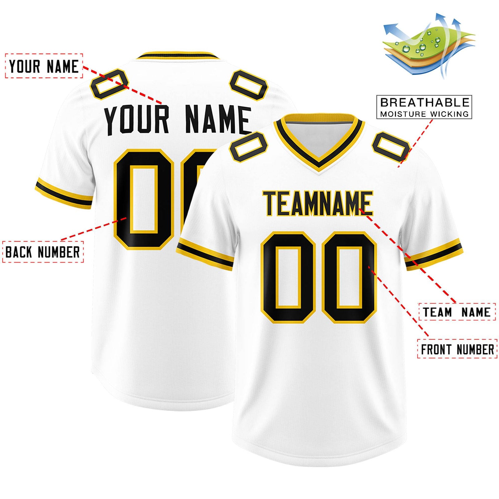 Custom White Classic Style American Football Jerseys