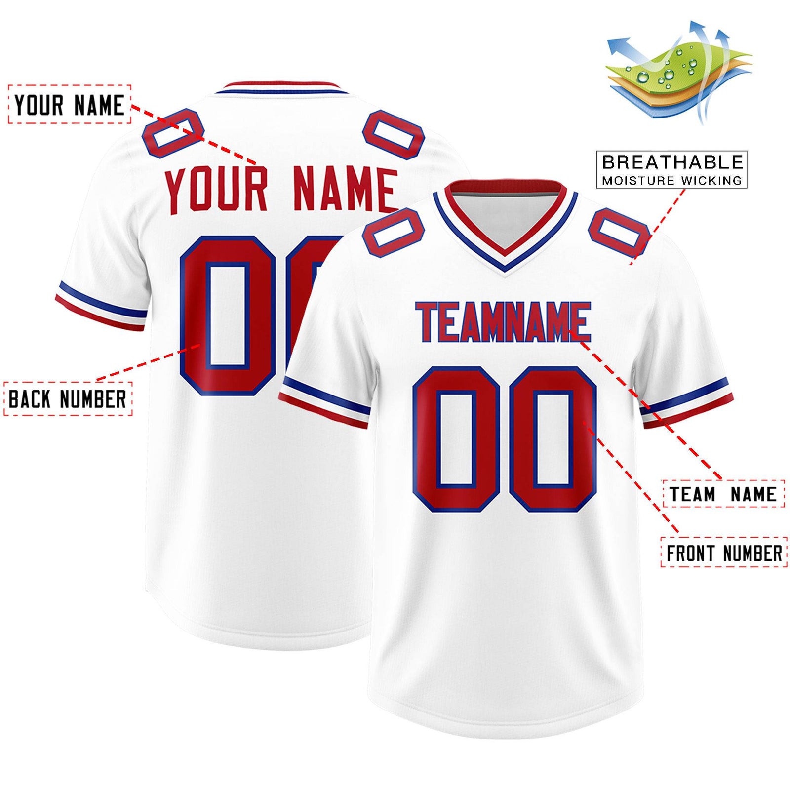 Custom White Classic Style American Football Jerseys