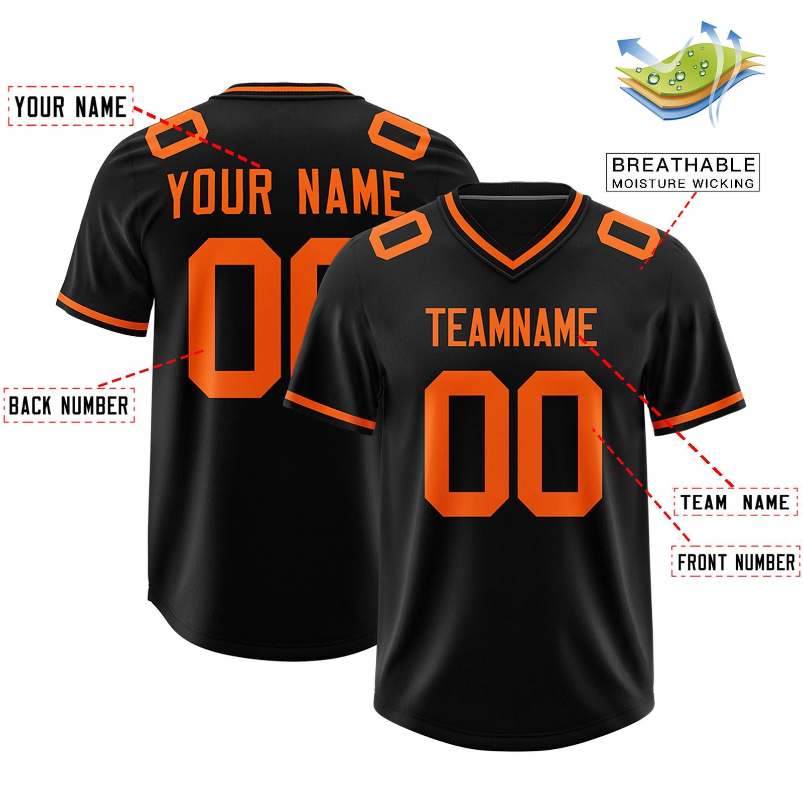 Custom Black Classic Style American Football Jerseys