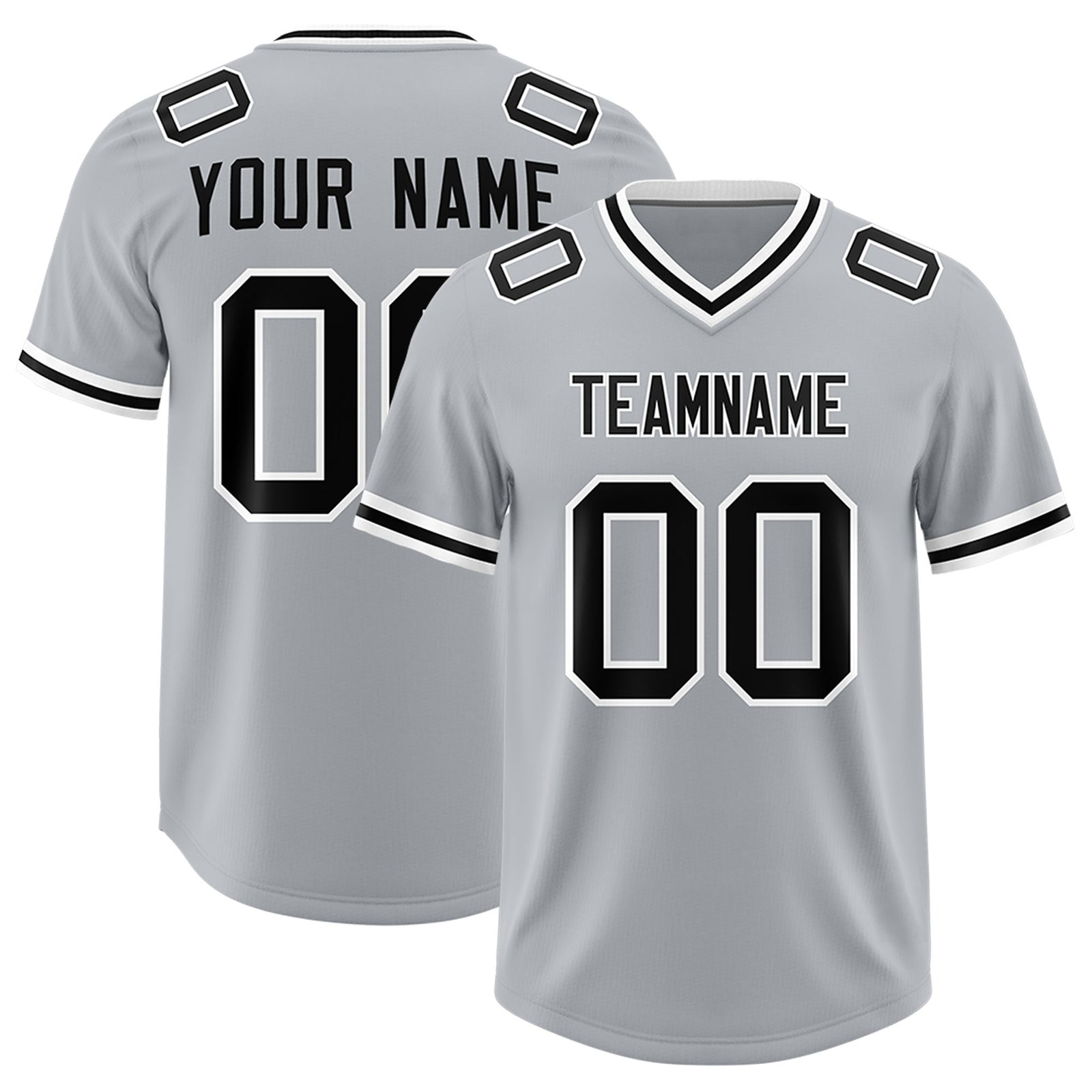Custom Silver Classic Style American Football Jerseys