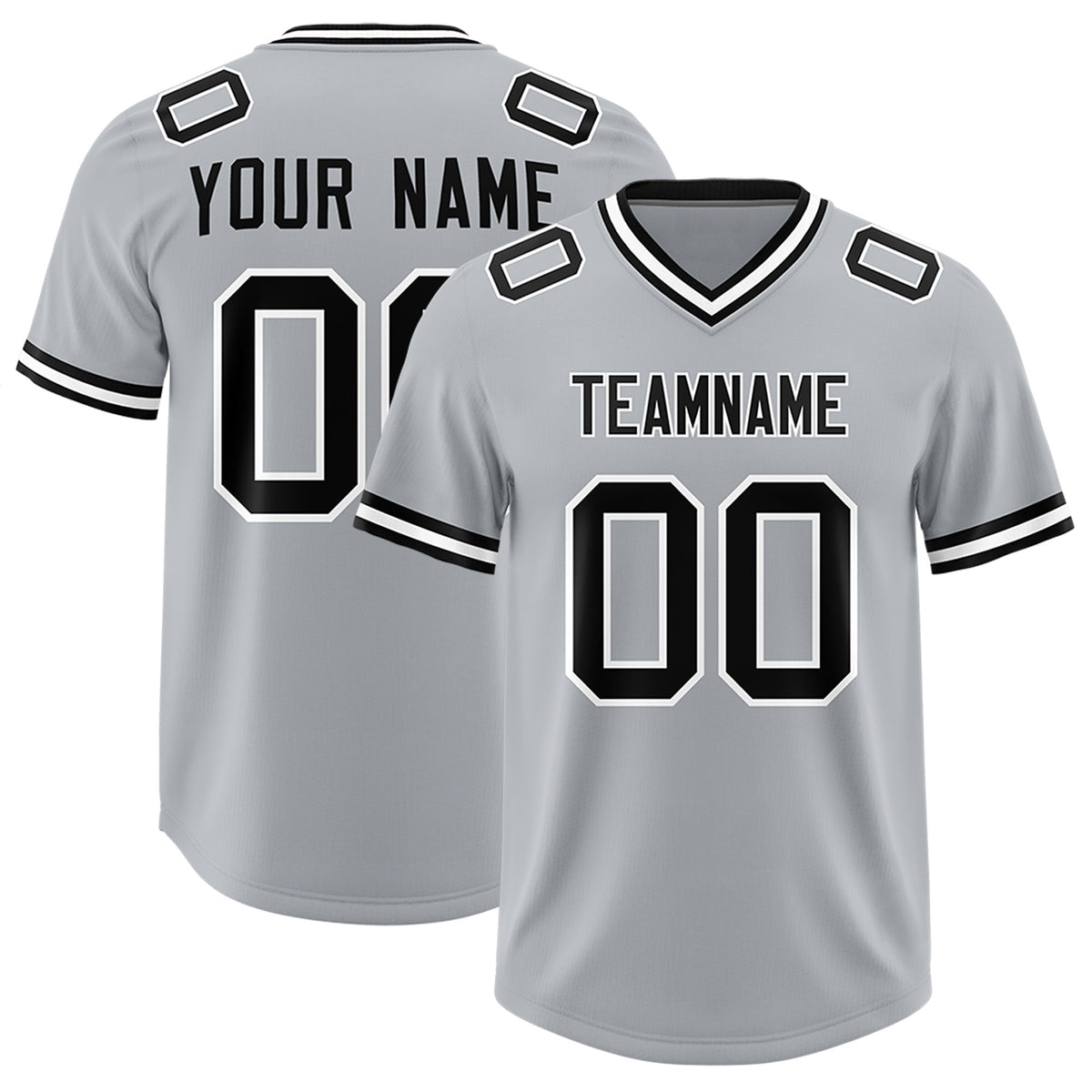 Custom Silver Classic Style American Football Jerseys