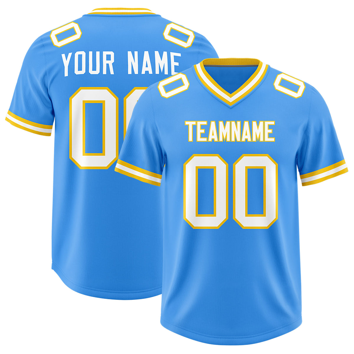 Custom Powder Blue Classic Style American Football Jerseys