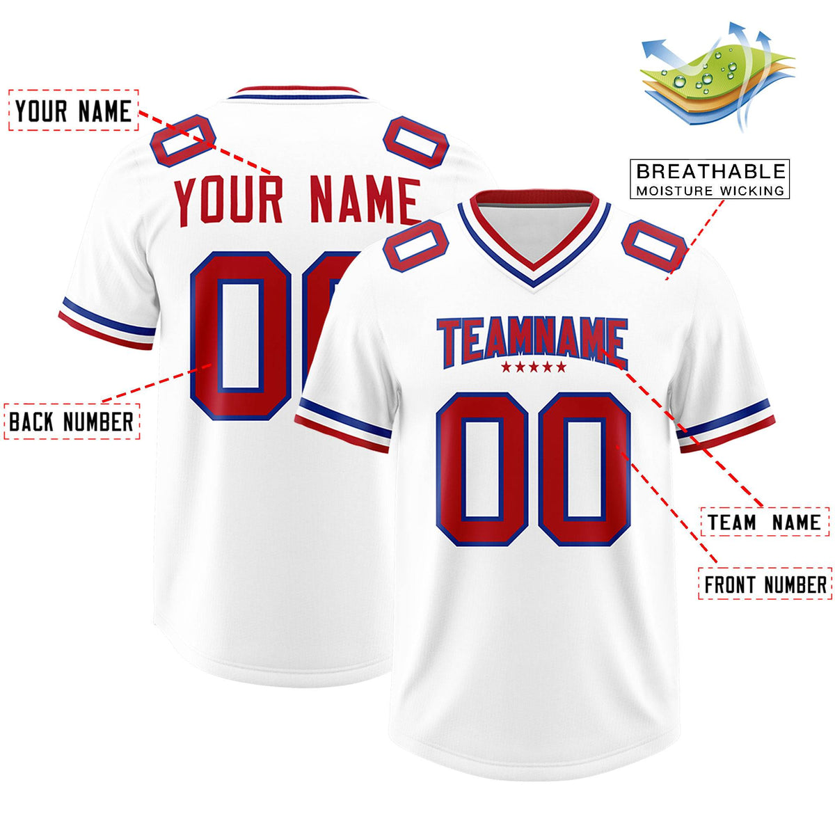 Custom White Football Jersey