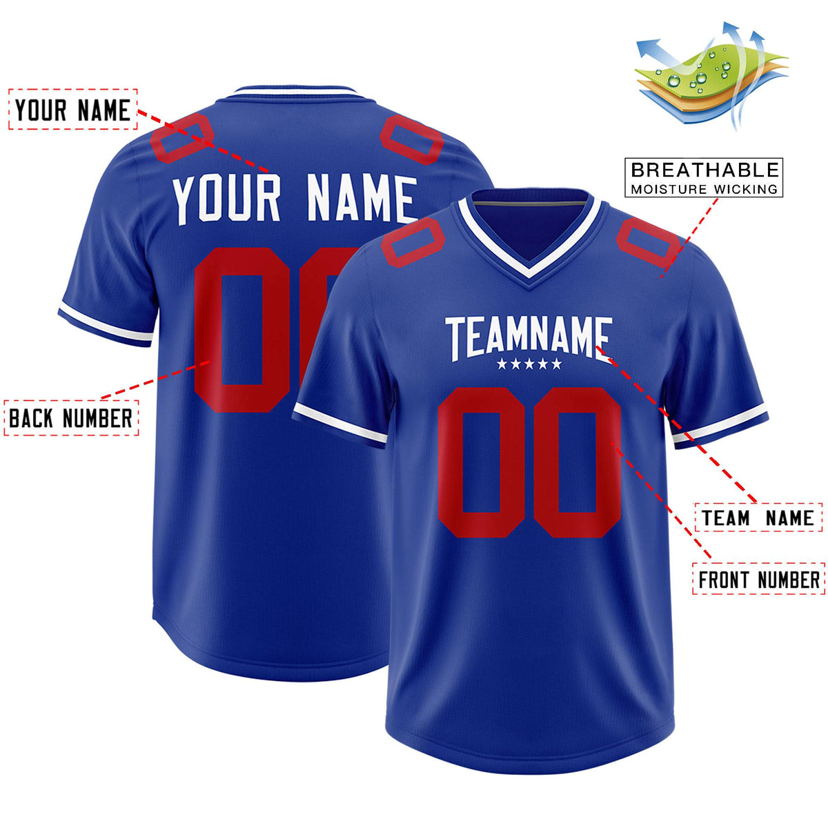 Custom Royal Football Jersey