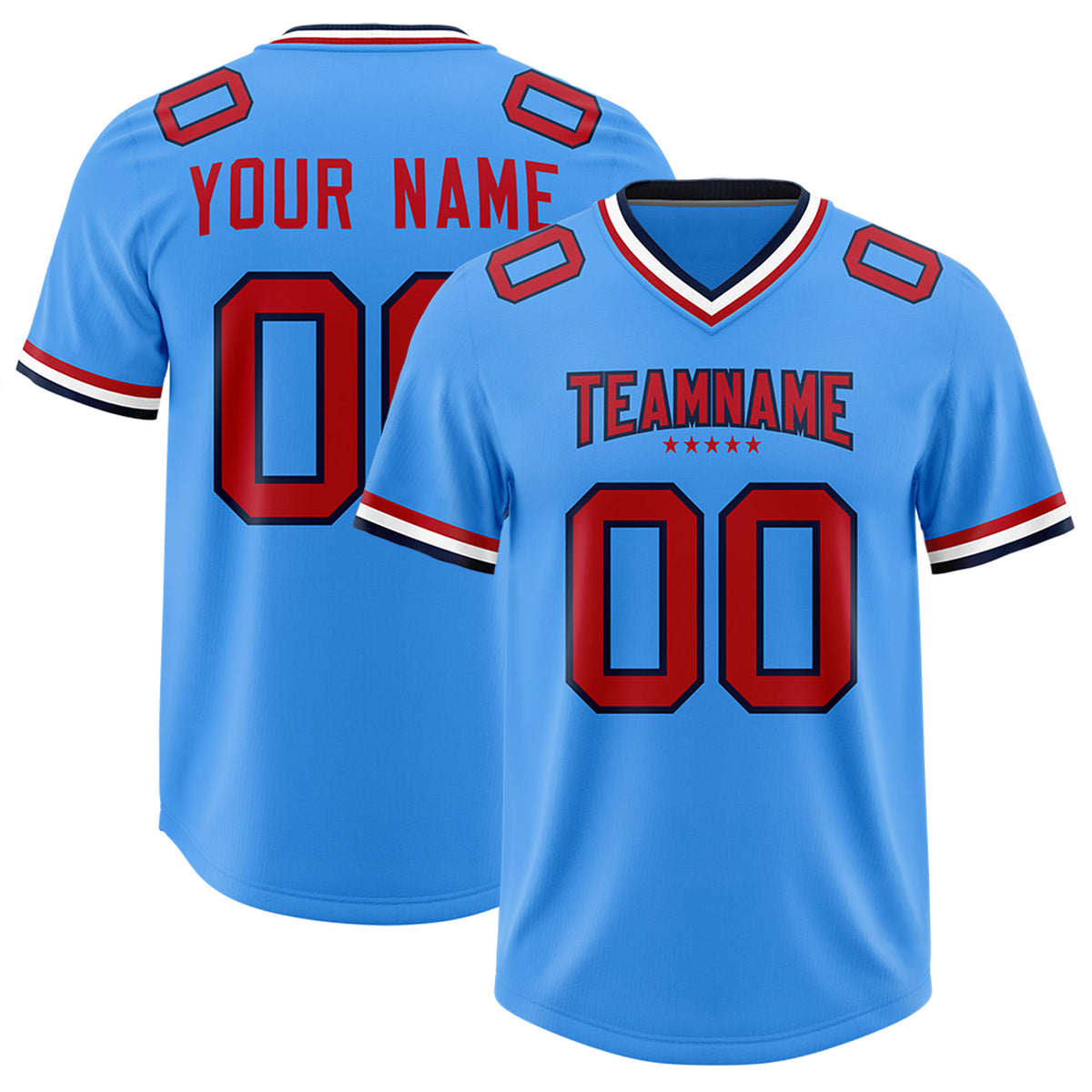 Custom Powder Blue Classic American Football Jerseys