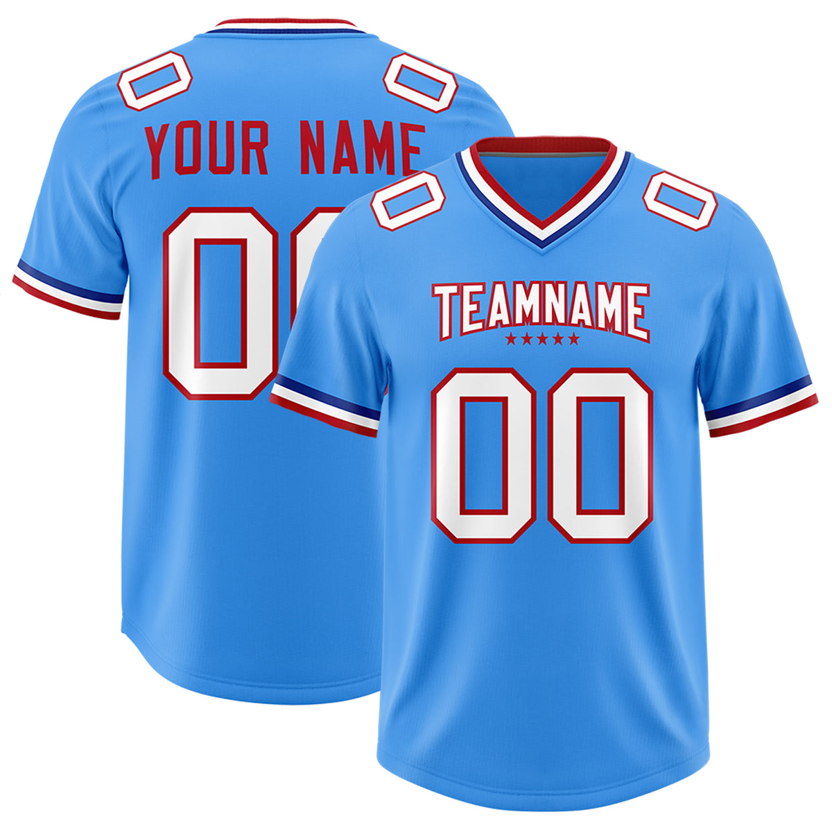 Custom Powder Blue Classic American Football Jerseys