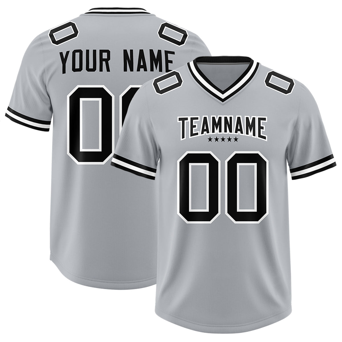 Custom Silver Classic American Football Jerseys