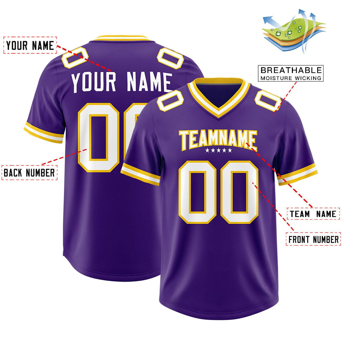 Custom Purple Football Jersey