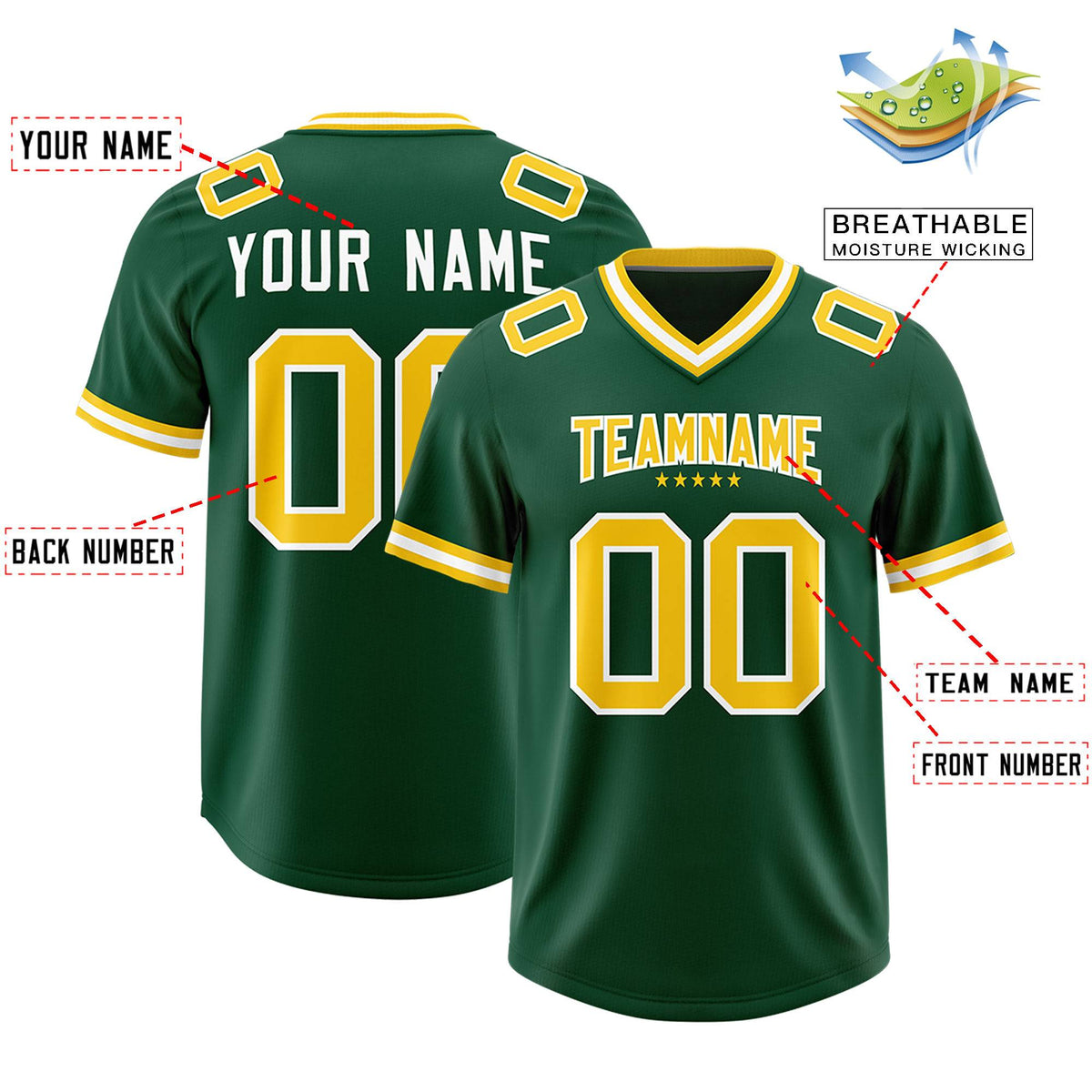 Custom Green Football Jersey