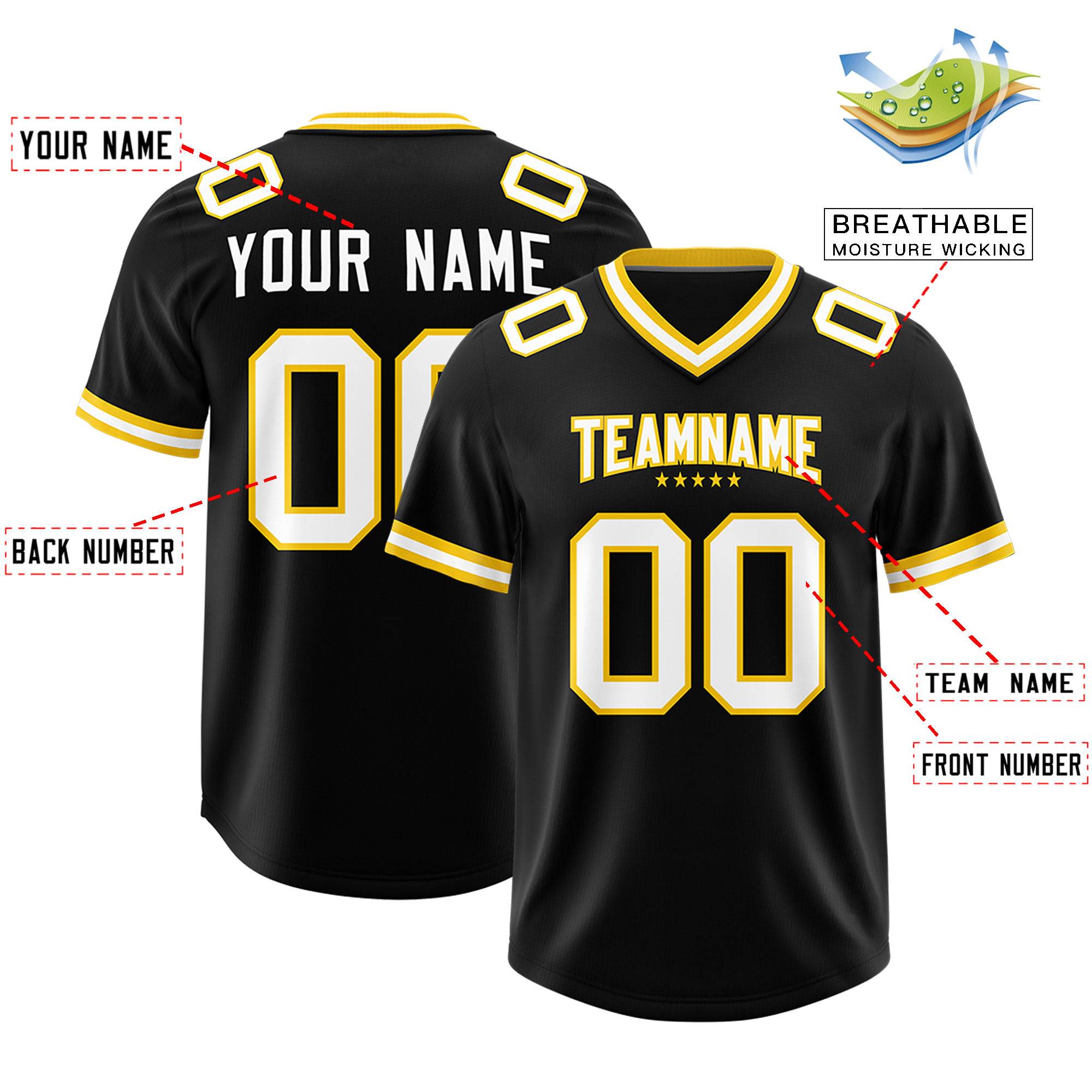 Custom Black Classic American Football Jerseys