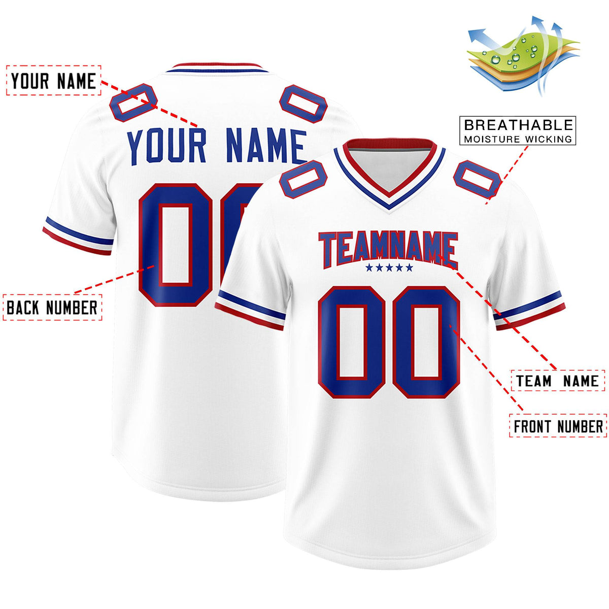 Custom White Football Jersey