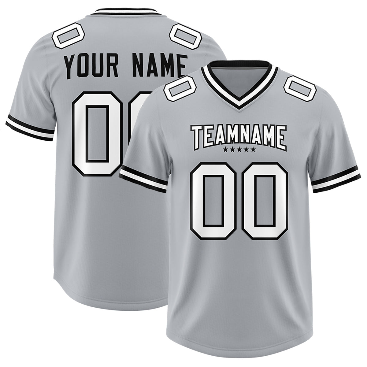 Custom Silver Classic American Football Jerseys
