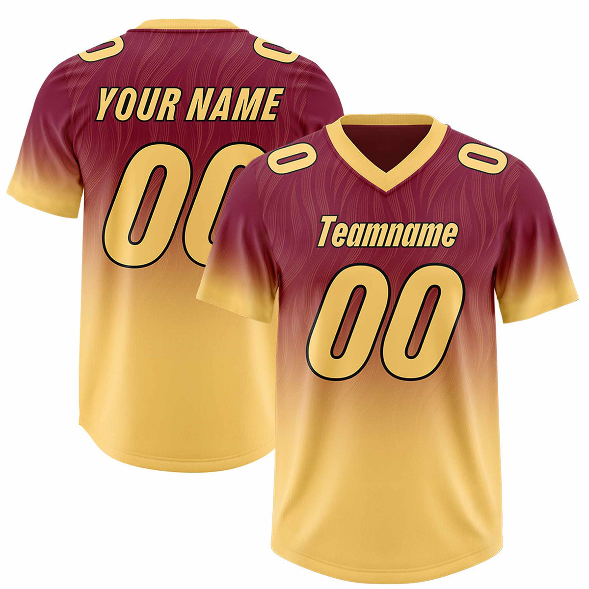 Custom Cardinal Khaki Gradient Fashion Outdoor Authentic Football Jersey