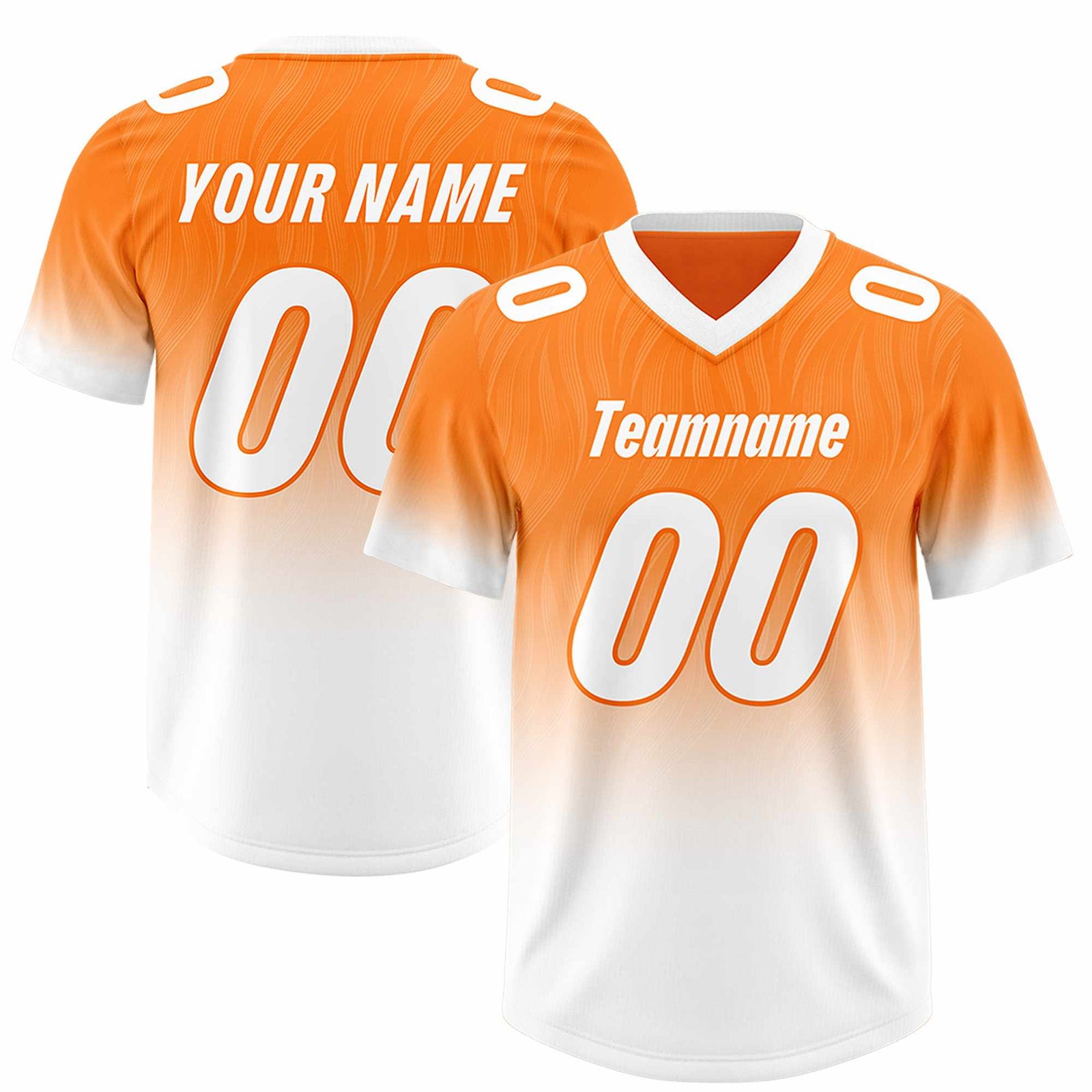 Custom Orange White Gradient Fashion Outdoor Authentic Football Jersey