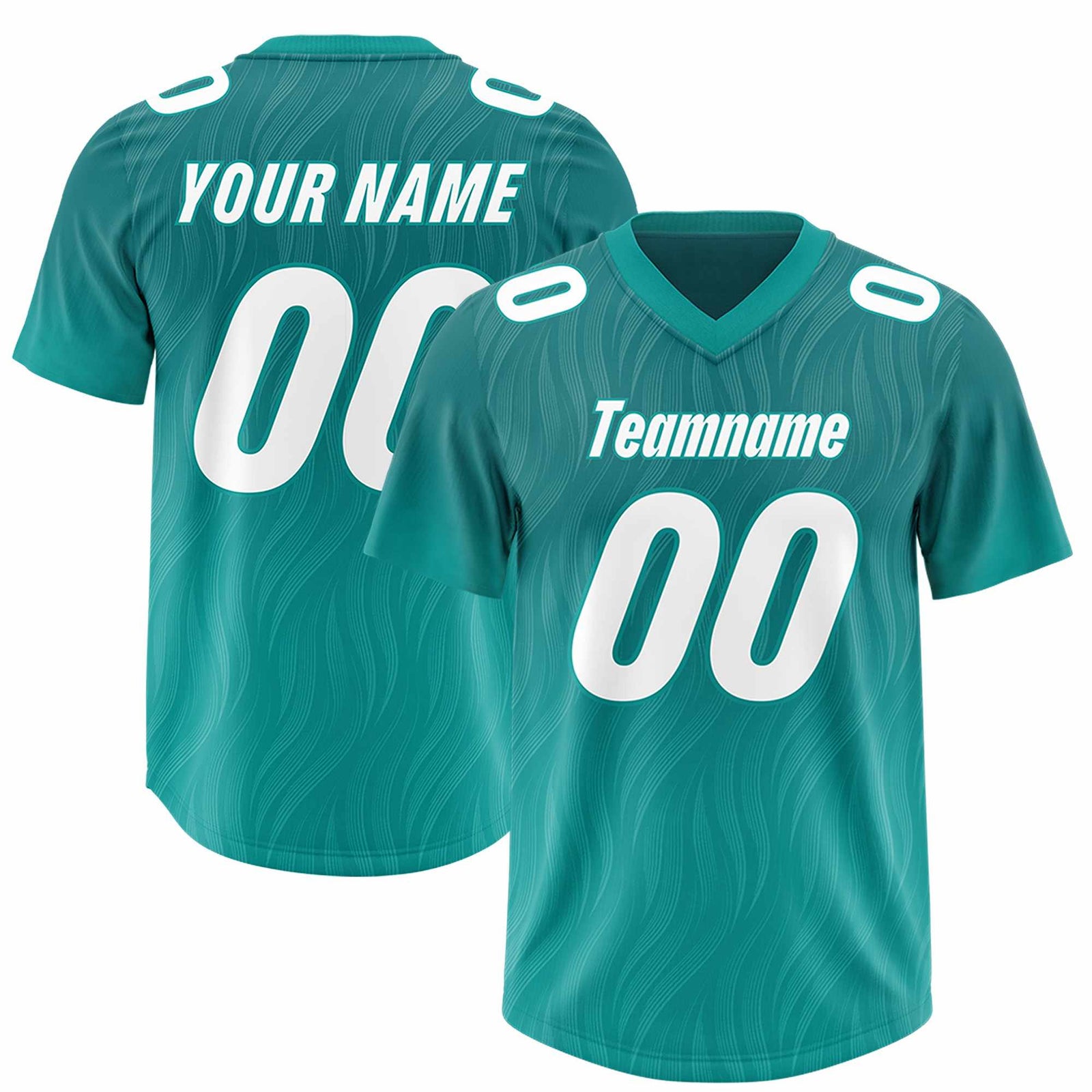 Custom Aqua Aqua Gradient Fashion Outdoor Authentic Football Jersey