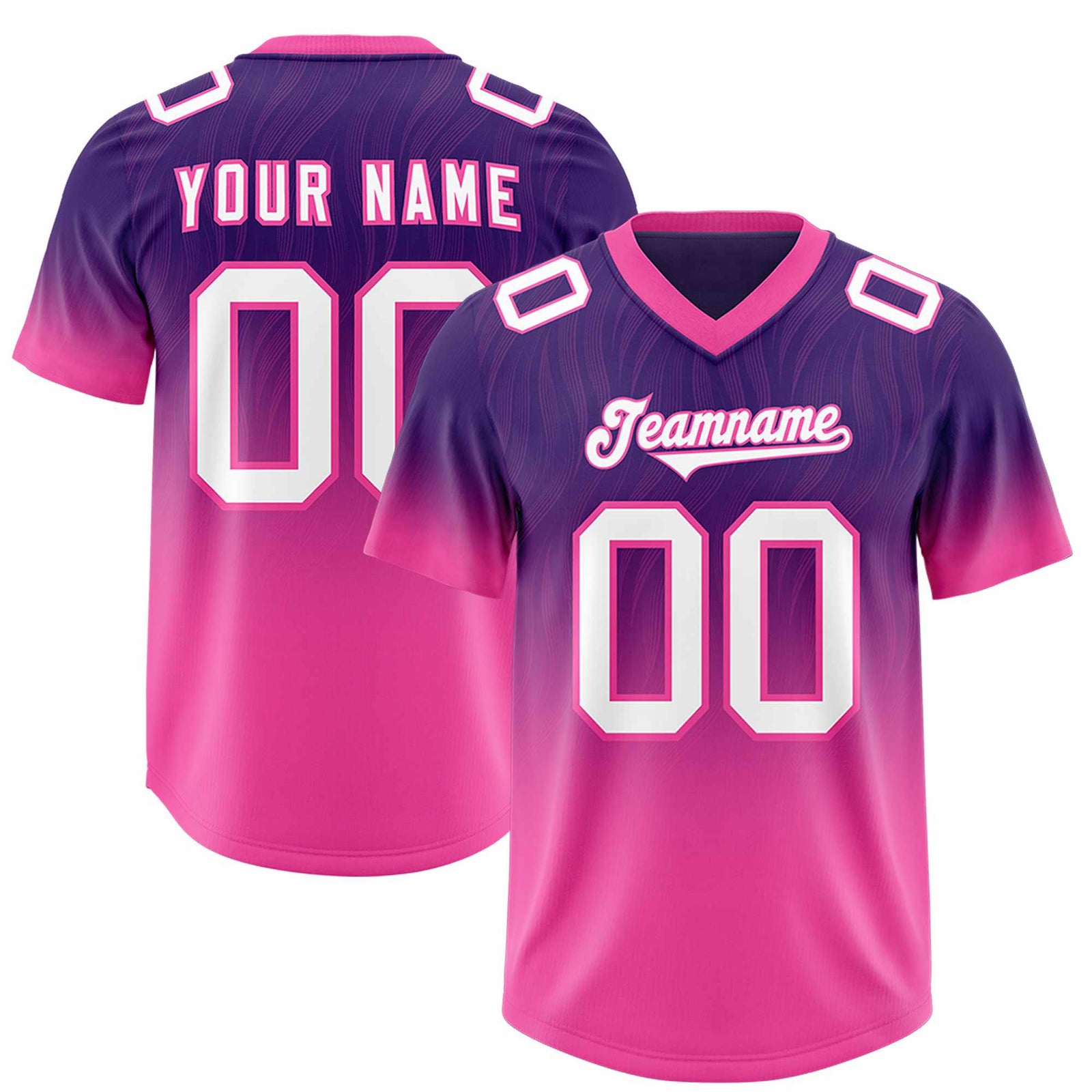 Custom Purple Pink Gradient Fashion Outdoor Authentic Football Jersey