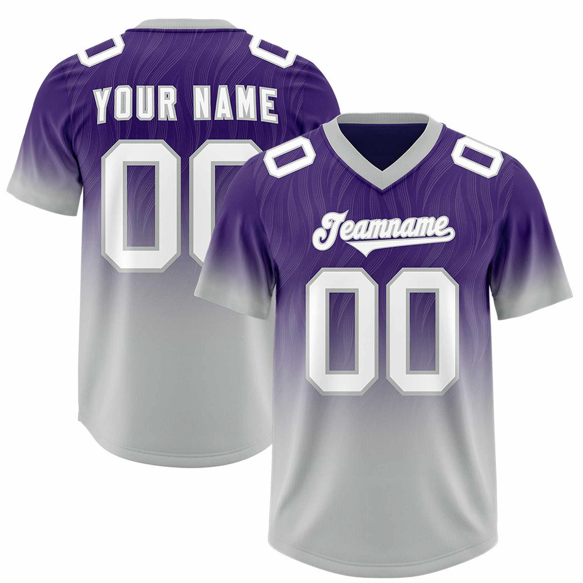 Custom Purple Gray Gradient Fashion Outdoor Authentic Football Jersey
