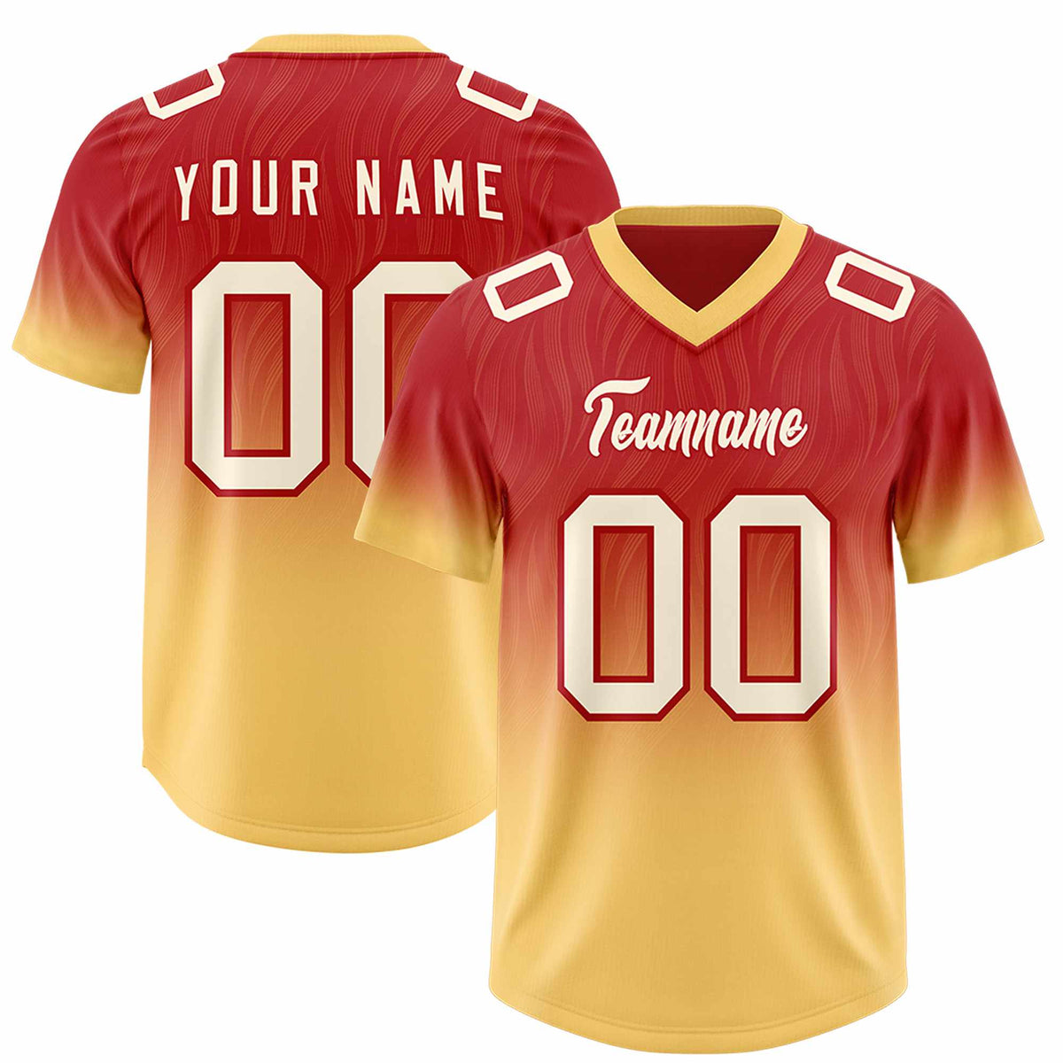 Custom Red Khaki Gradient Fashion Outdoor Authentic Football Jersey