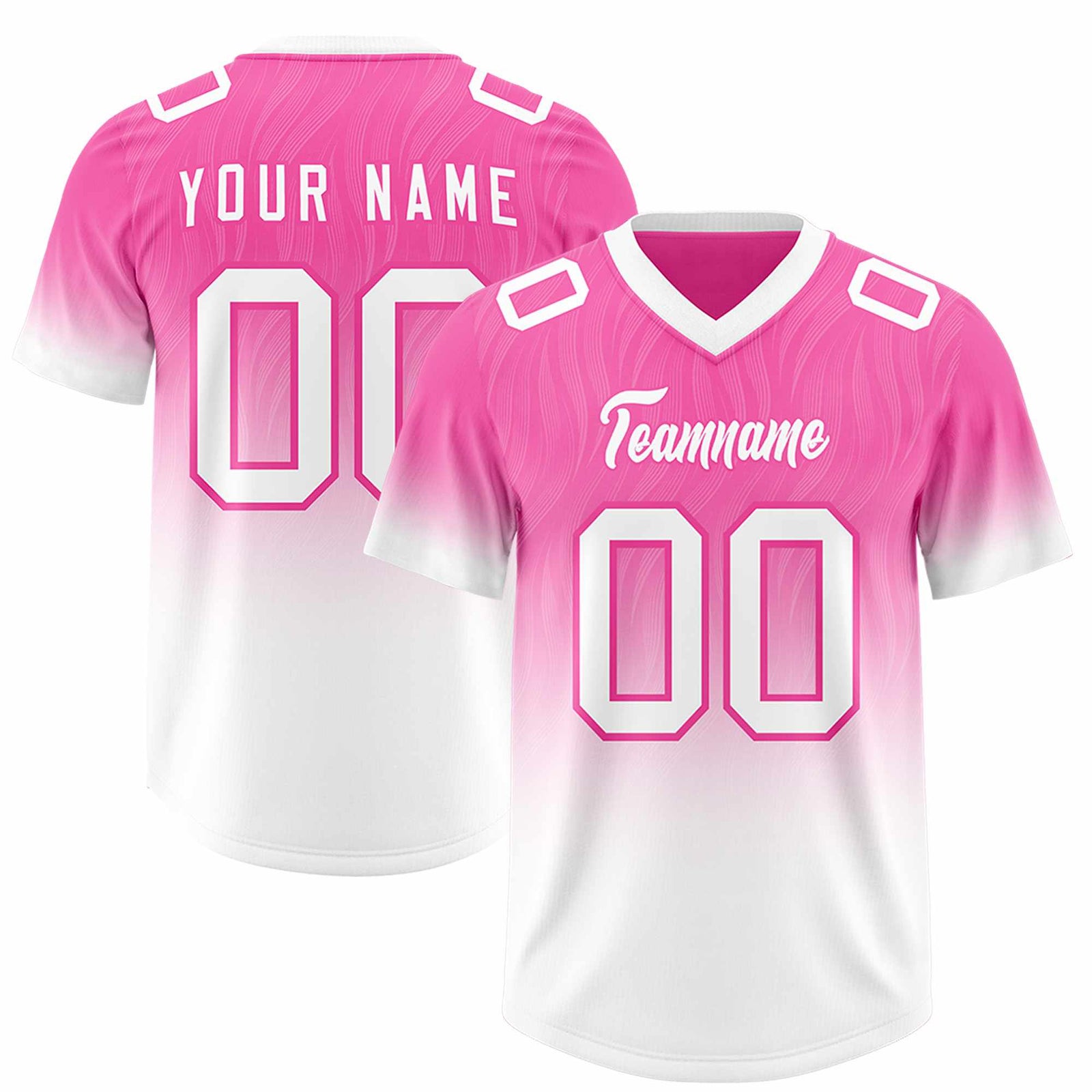 Custom Pink White Gradient Fashion Outdoor Authentic Football Jersey