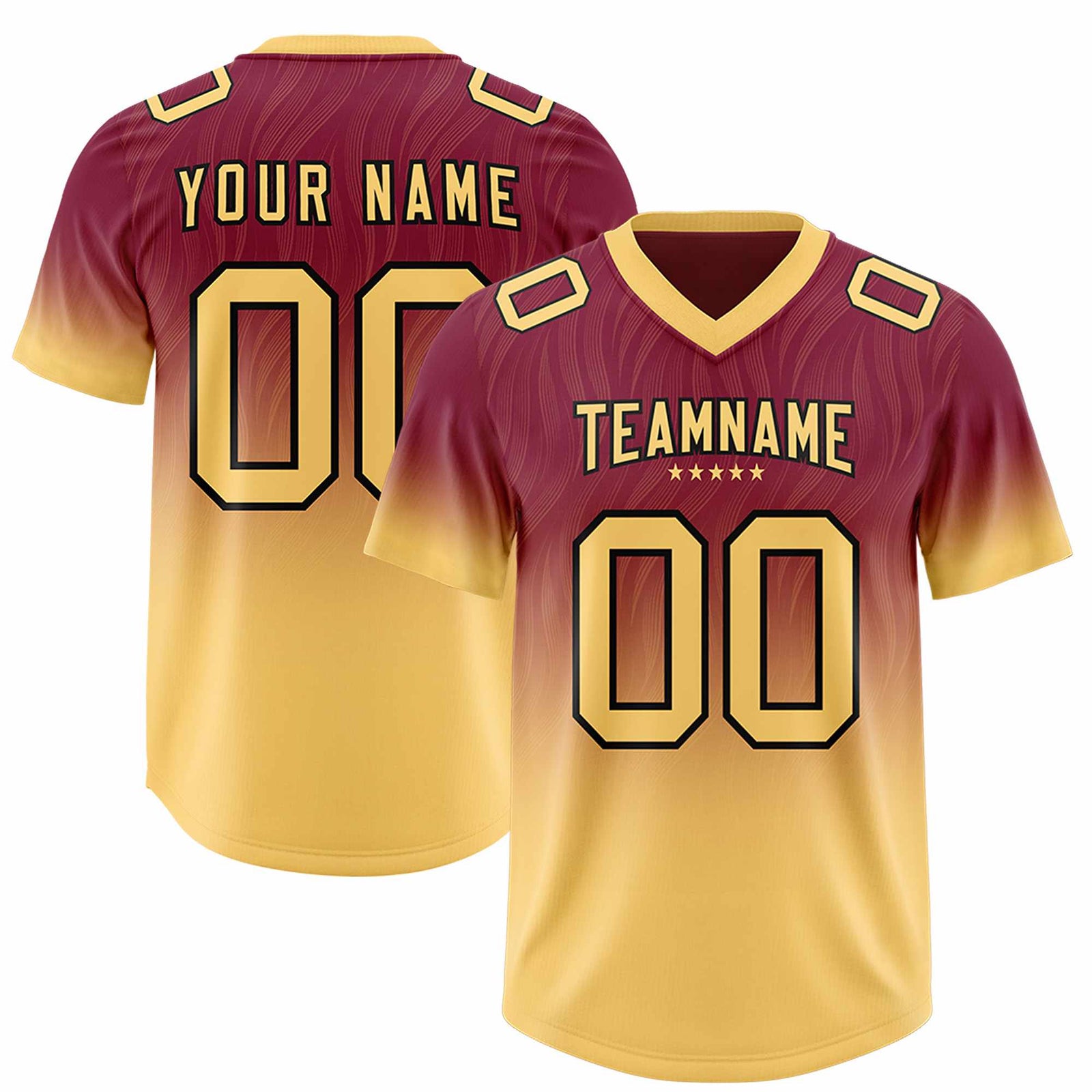 Custom Cardinal Khaki Gradient Fashion Outdoor Authentic Football Jersey