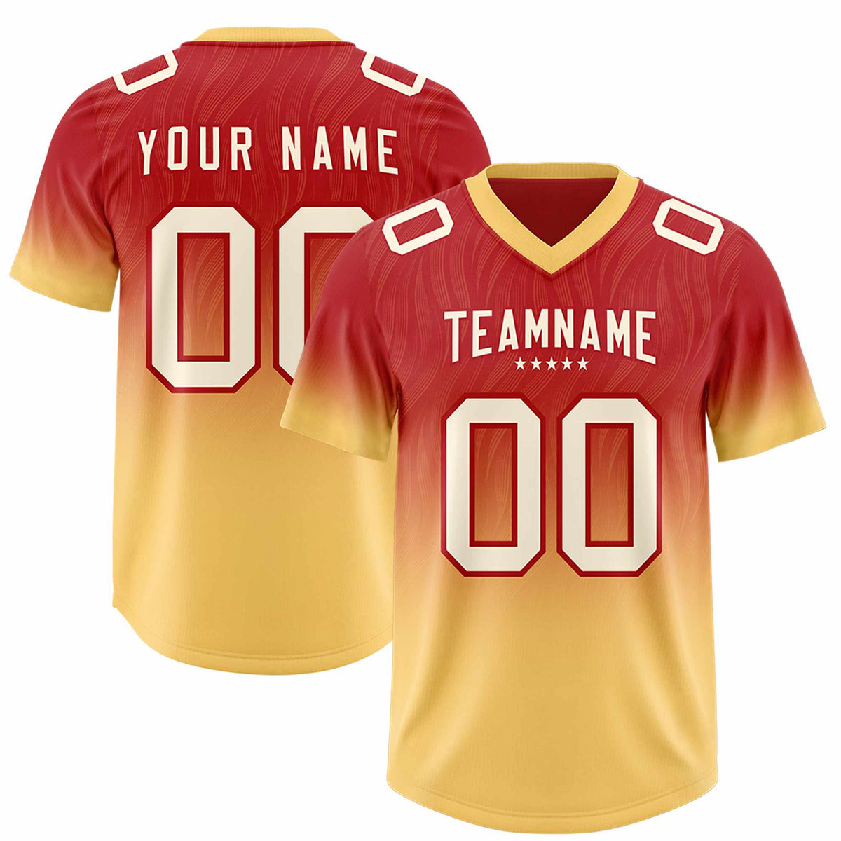 Custom Red Khaki Gradient Fashion Outdoor Authentic Football Jersey