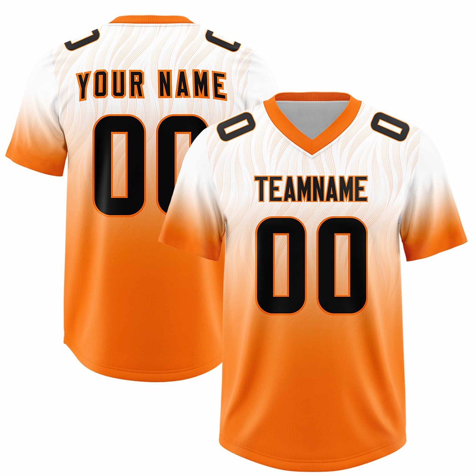 Custom White Orange Gradient Fashion Outdoor Authentic Football Jersey