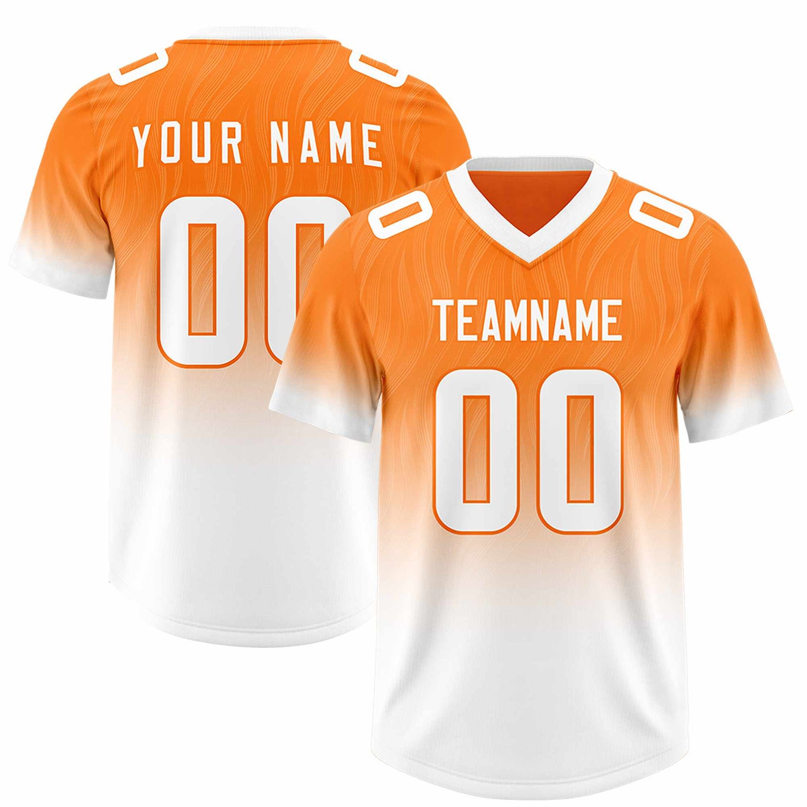 Custom Orange White Gradient Fashion Outdoor Authentic Football Jersey