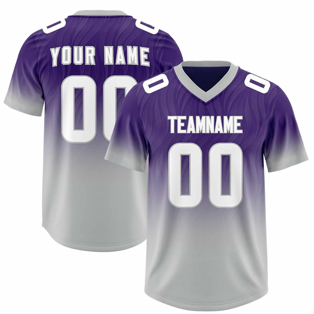 Custom Purple Gray Gradient Fashion Outdoor Authentic Football Jersey