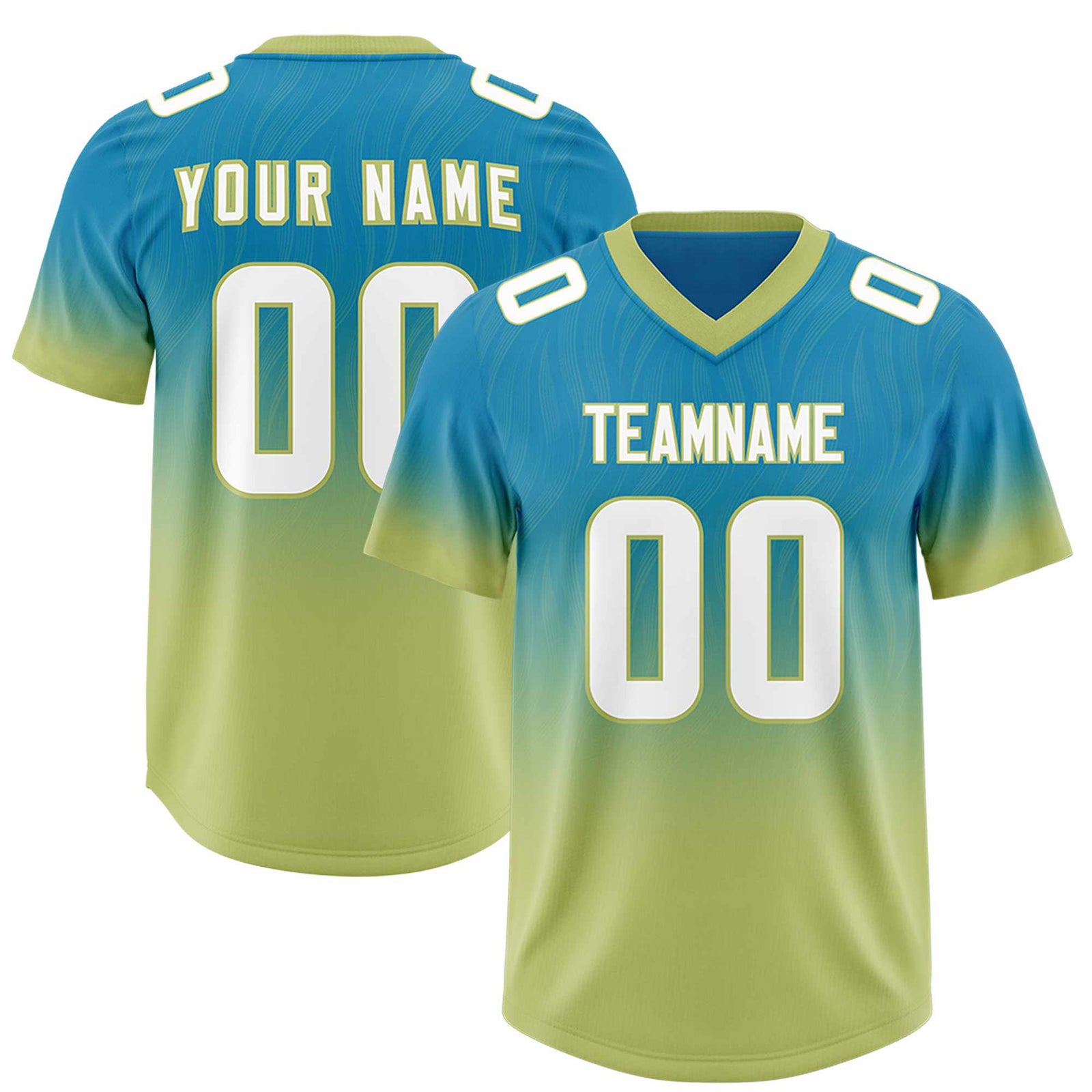 Custom Panther Blue Champagne Gradient Fashion Outdoor Authentic Football Jersey