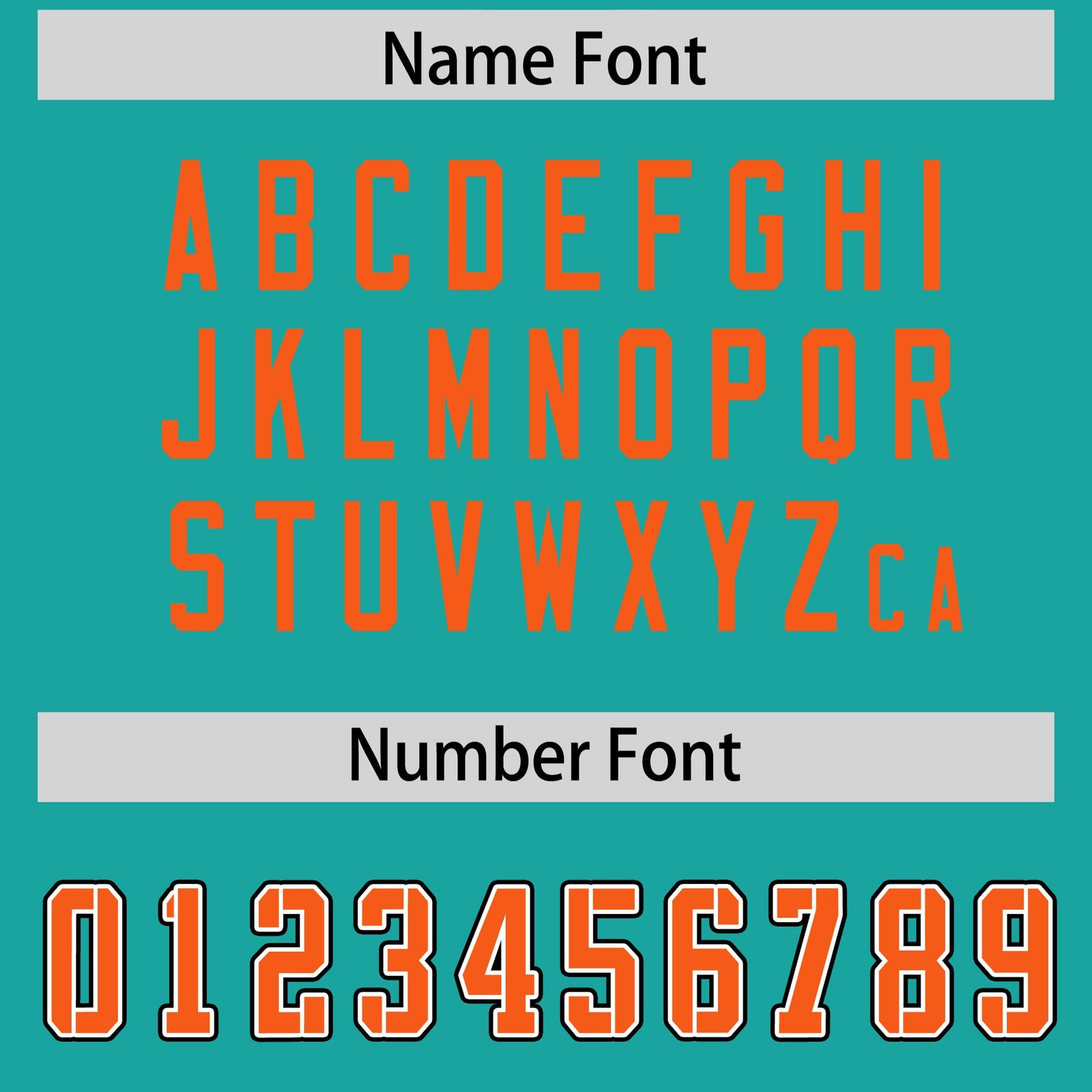 Custom Aqua Orange Personalized Neckline Square Classic Authentic Football Jersey