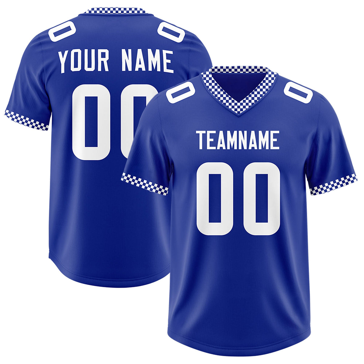 Custom Royal White Personalized Neckline Square Classic Authentic Football Jersey