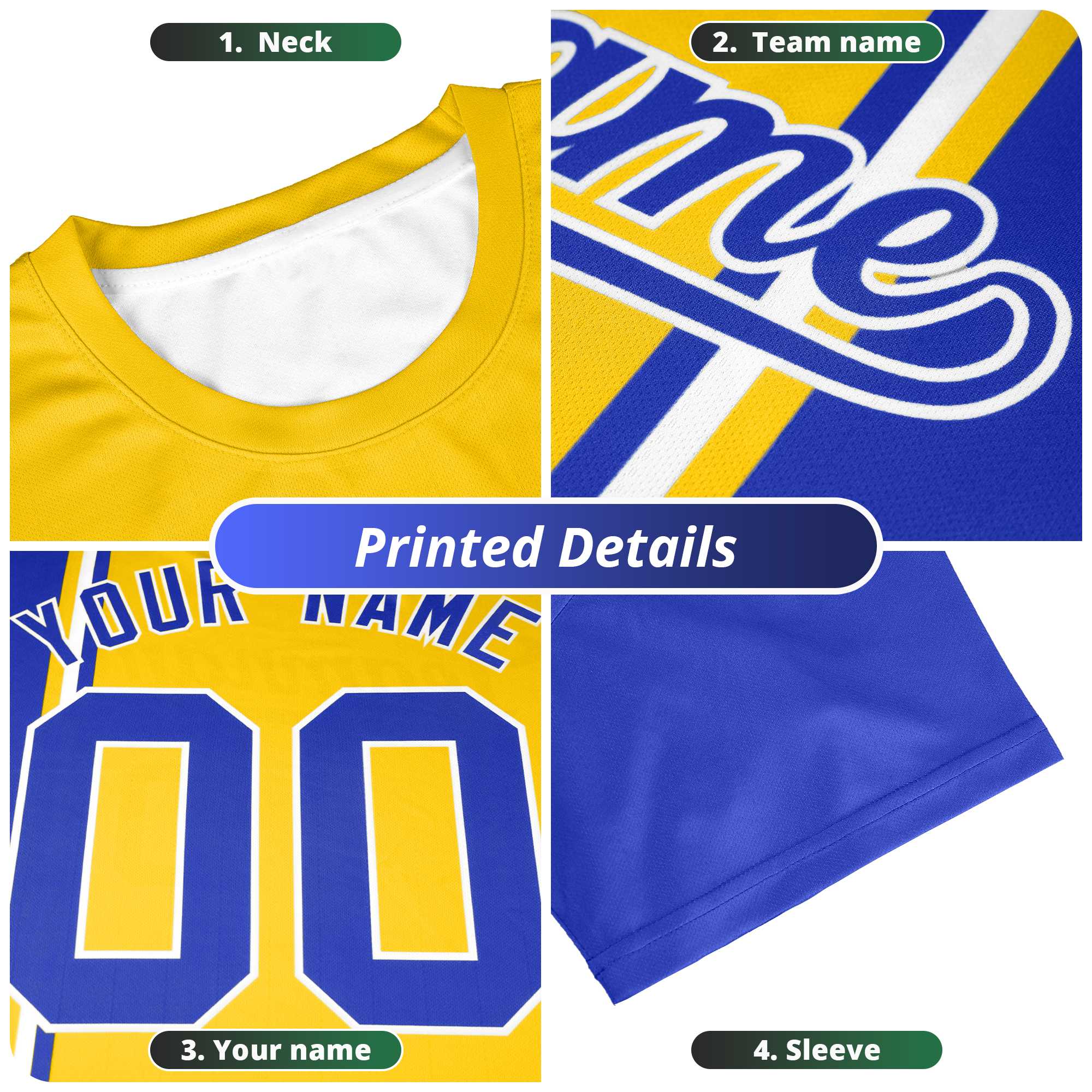 Custom Black Yellow Personalized Neckline Square Classic Authentic Football Jersey