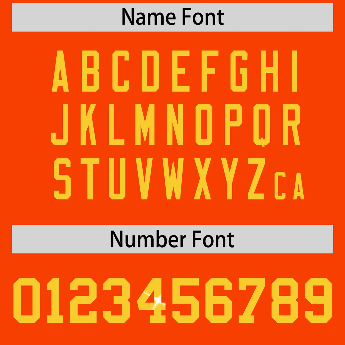 Custom Orange Gold sequin lettering Stretch Fabric Football Jersey| KXKSHOP