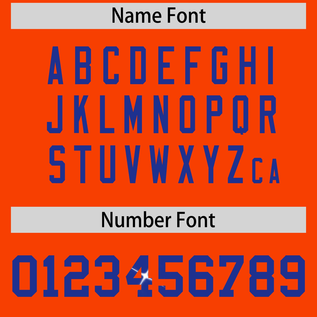 Custom Orange Royal Blue sequin lettering Stretch Fabric Football Jersey| KXKSHOP