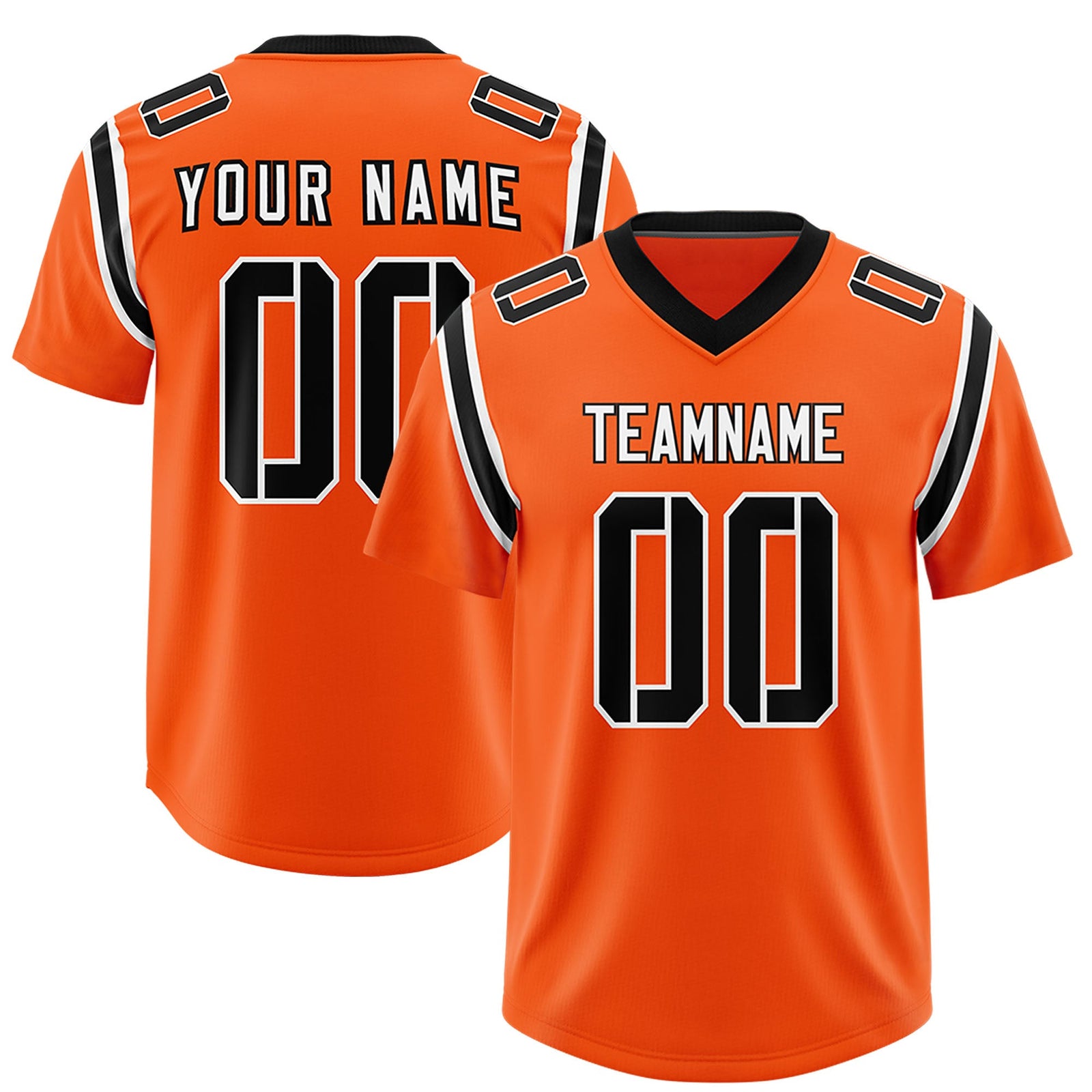 Custom Orange Personalized Shoulder Cut Two-Tone Authentic Football Jersey