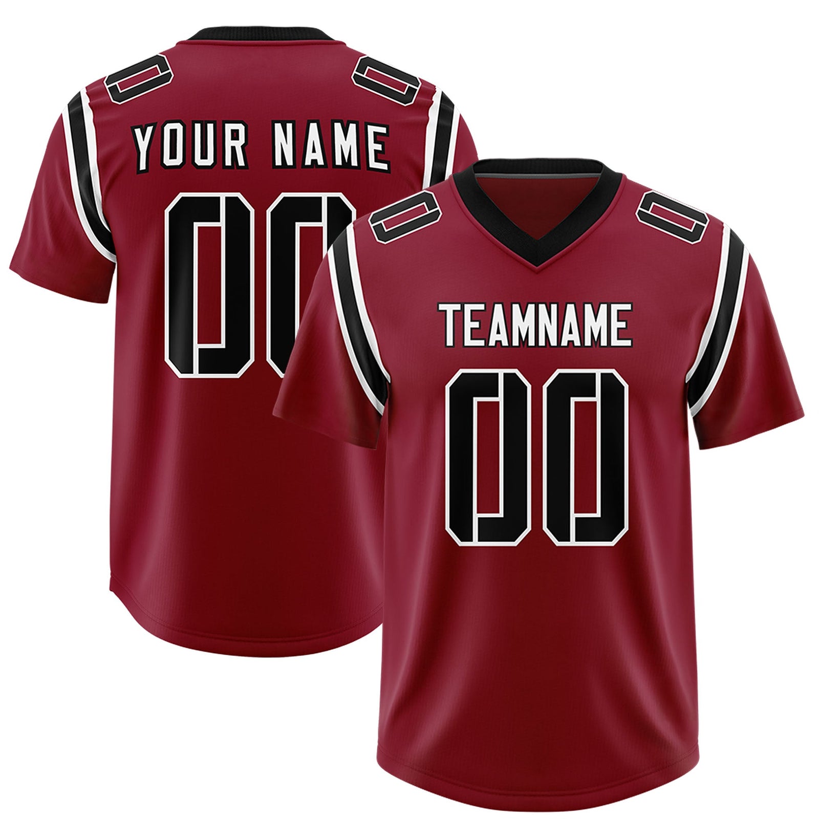 Custom Crimson Personalized Shoulder Cut Two-Tone Authentic Football Jersey