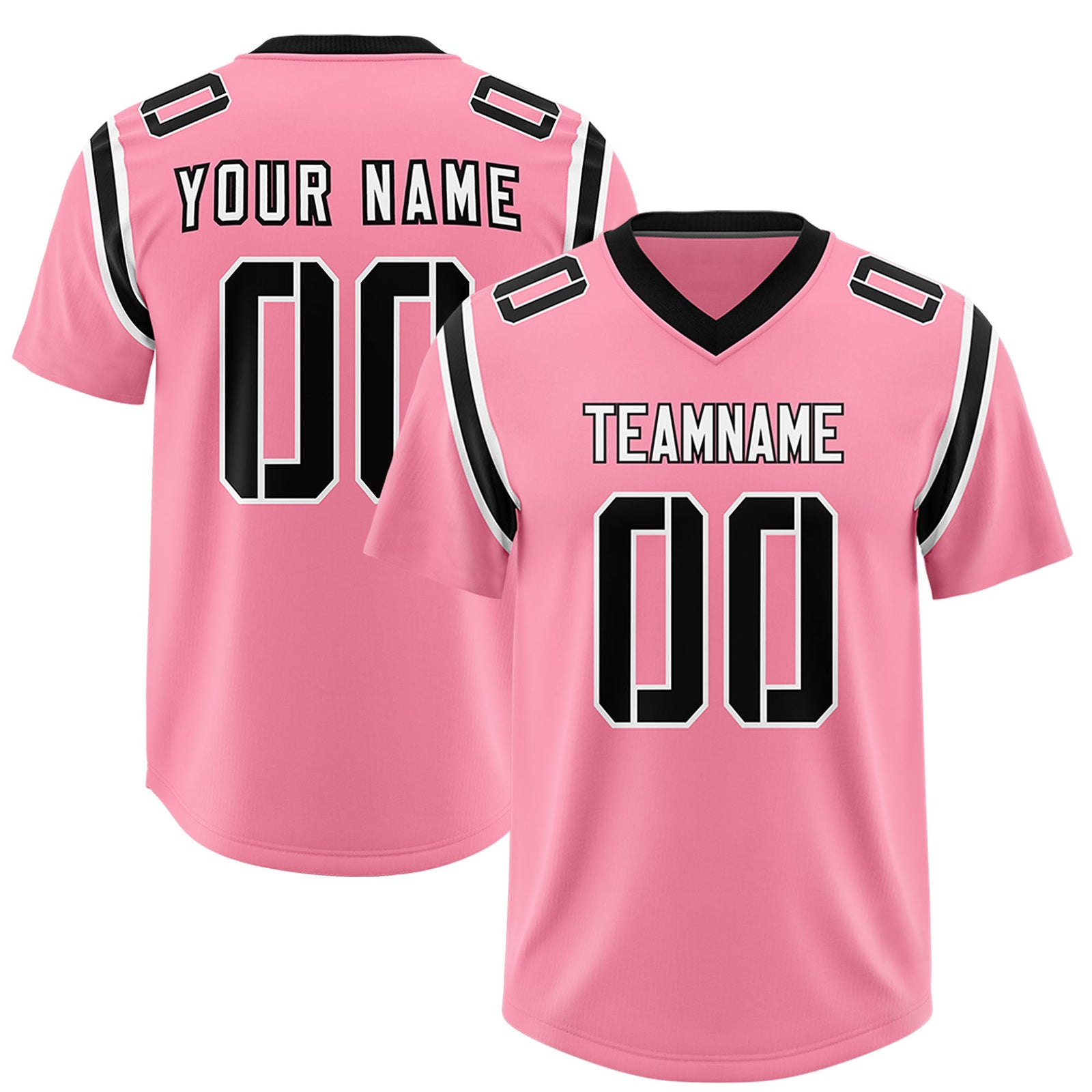 Custom Light Pink Personalized Shoulder Cut Two-Tone Authentic Football Jersey