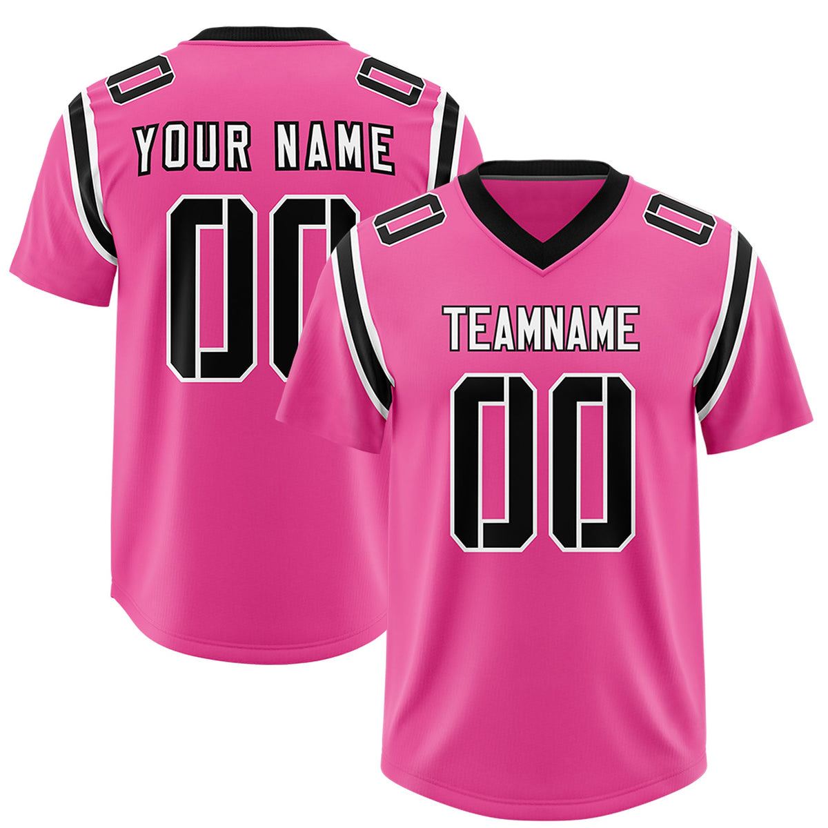 Custom Pink Personalized Shoulder Cut Two-Tone Authentic Football Jersey