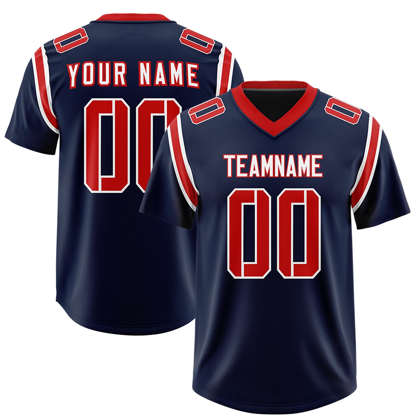 Custom Navy Personalized Shoulder Cut Two-Tone Authentic Football Jersey
