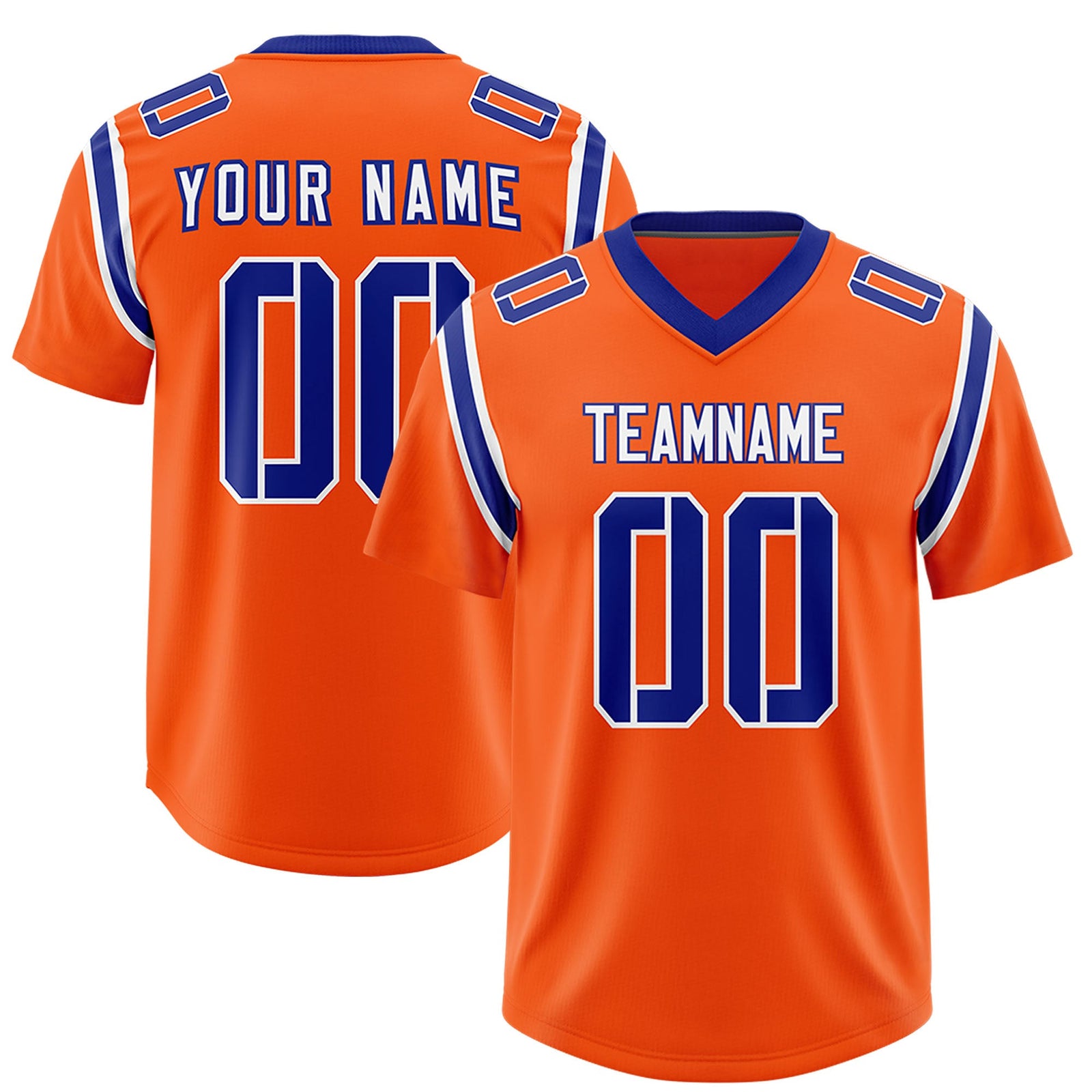 Custom Orange Personalized Shoulder Cut Two-Tone Authentic Football Jersey