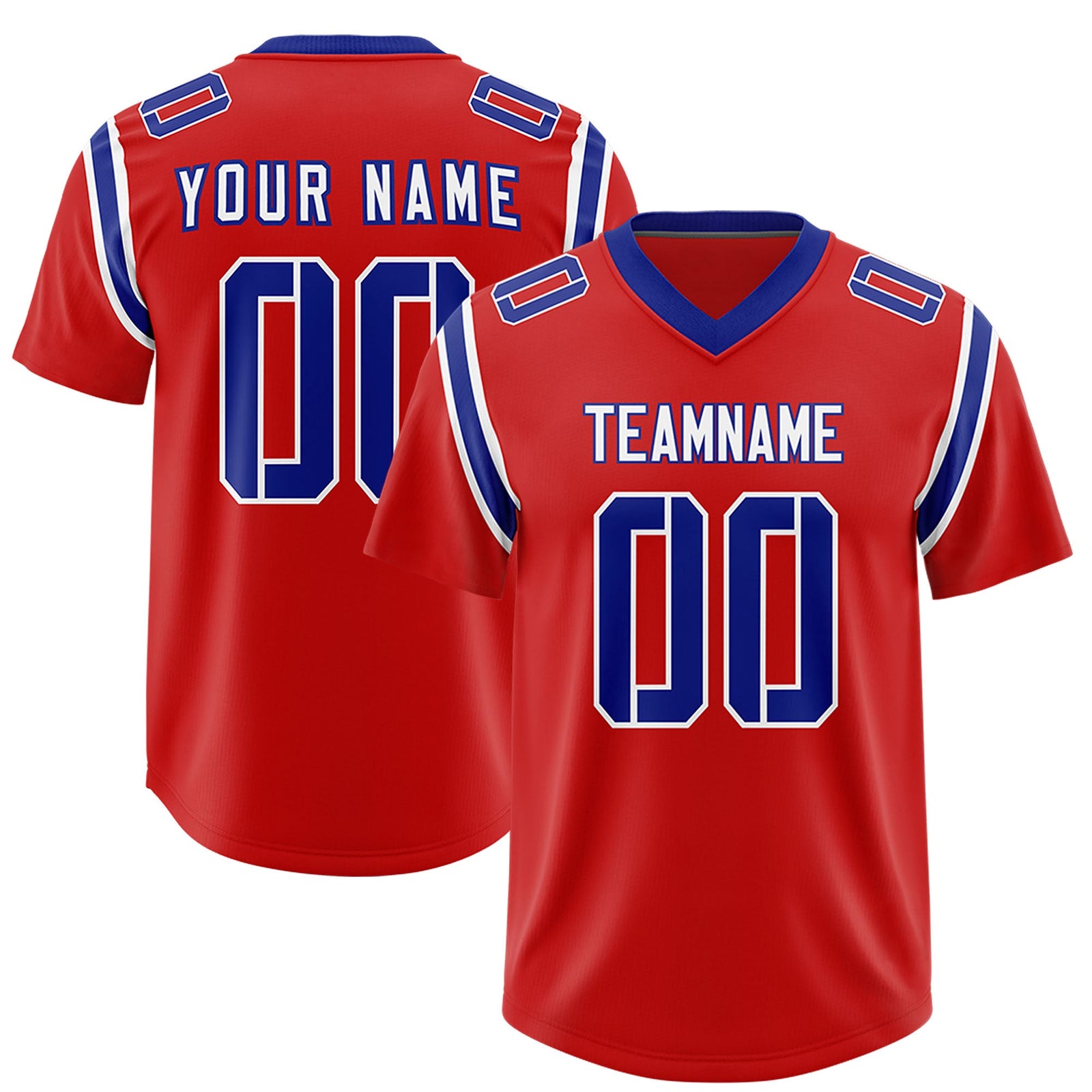 Custom Red Personalized Shoulder Cut Two-Tone Authentic Football Jersey