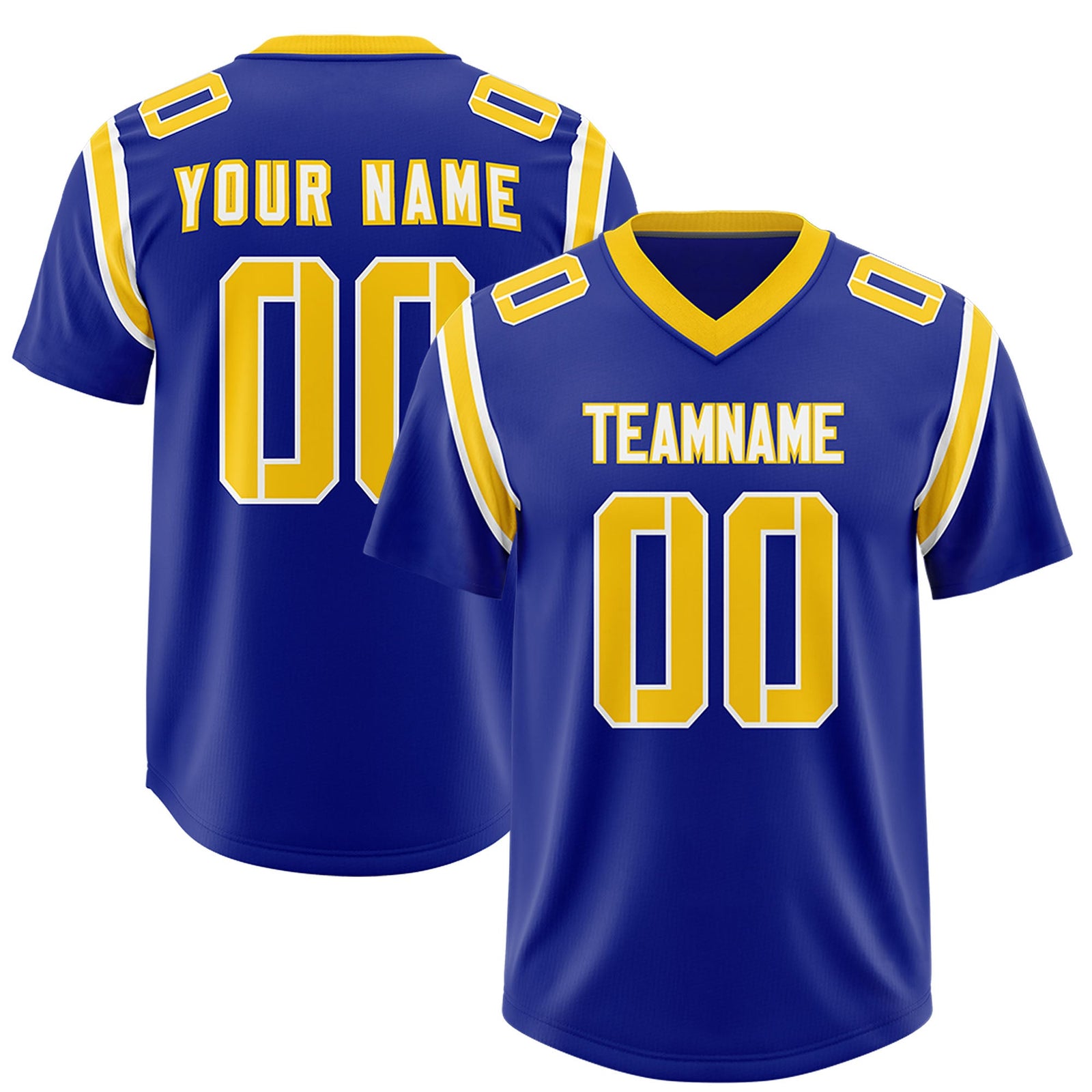 Custom Royal Personalized Shoulder Cut Two-Tone Authentic Football Jersey