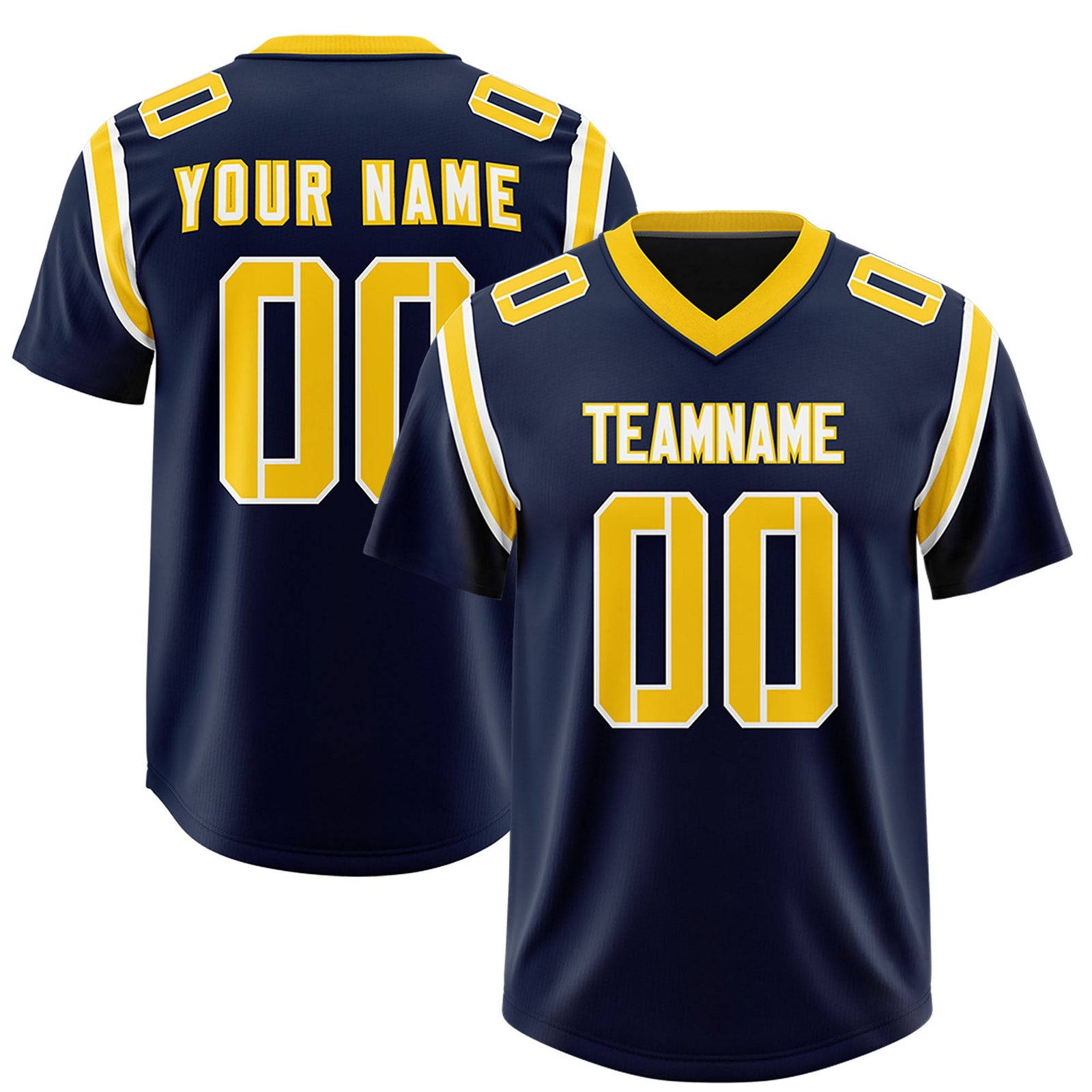 Custom Navy Personalized Shoulder Cut Two-Tone Authentic Football Jersey