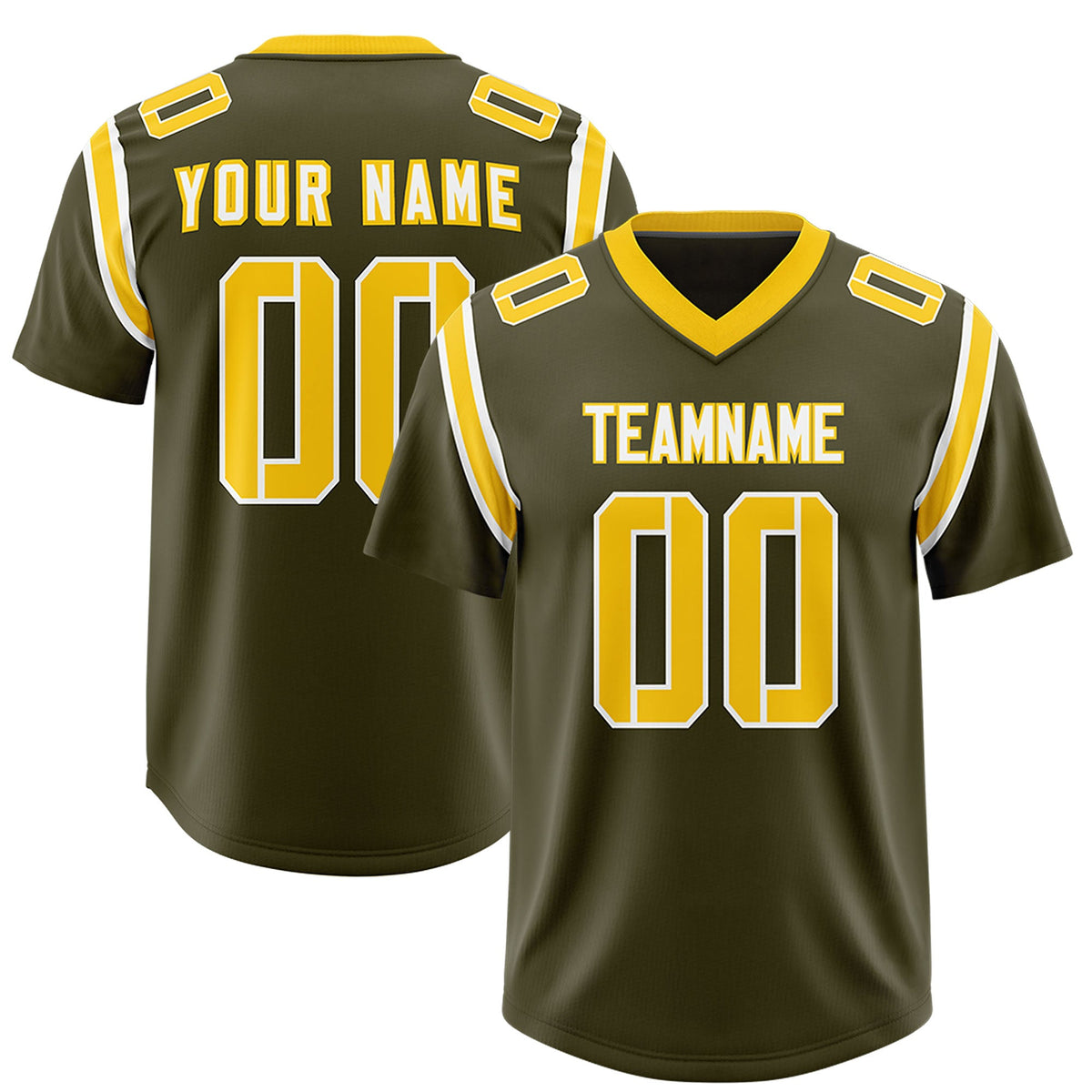 Custom Olive Personalized Shoulder Cut Two-Tone Authentic Football Jersey