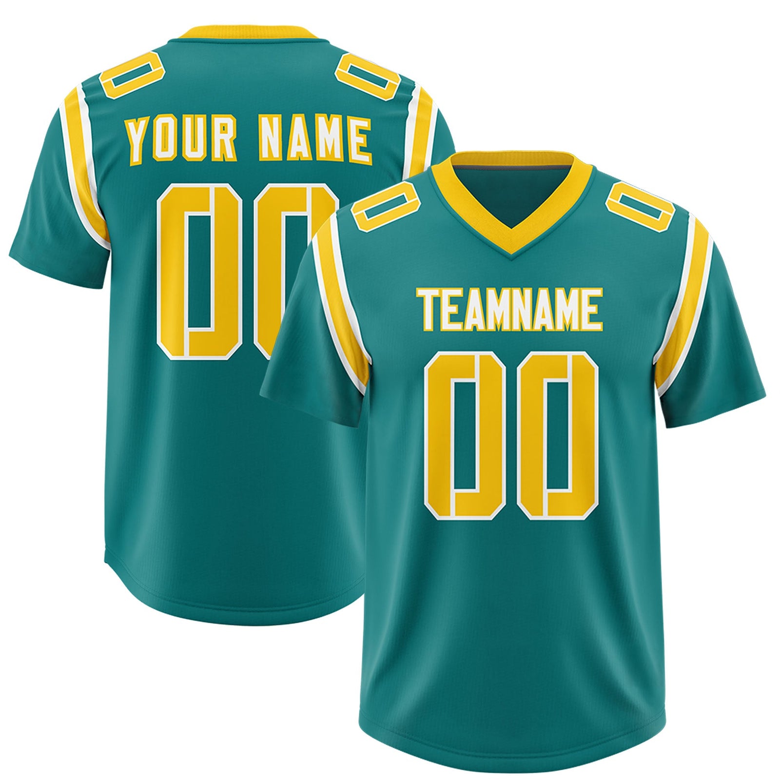Custom Aqua Personalized Shoulder Cut Two-Tone Authentic Football Jersey