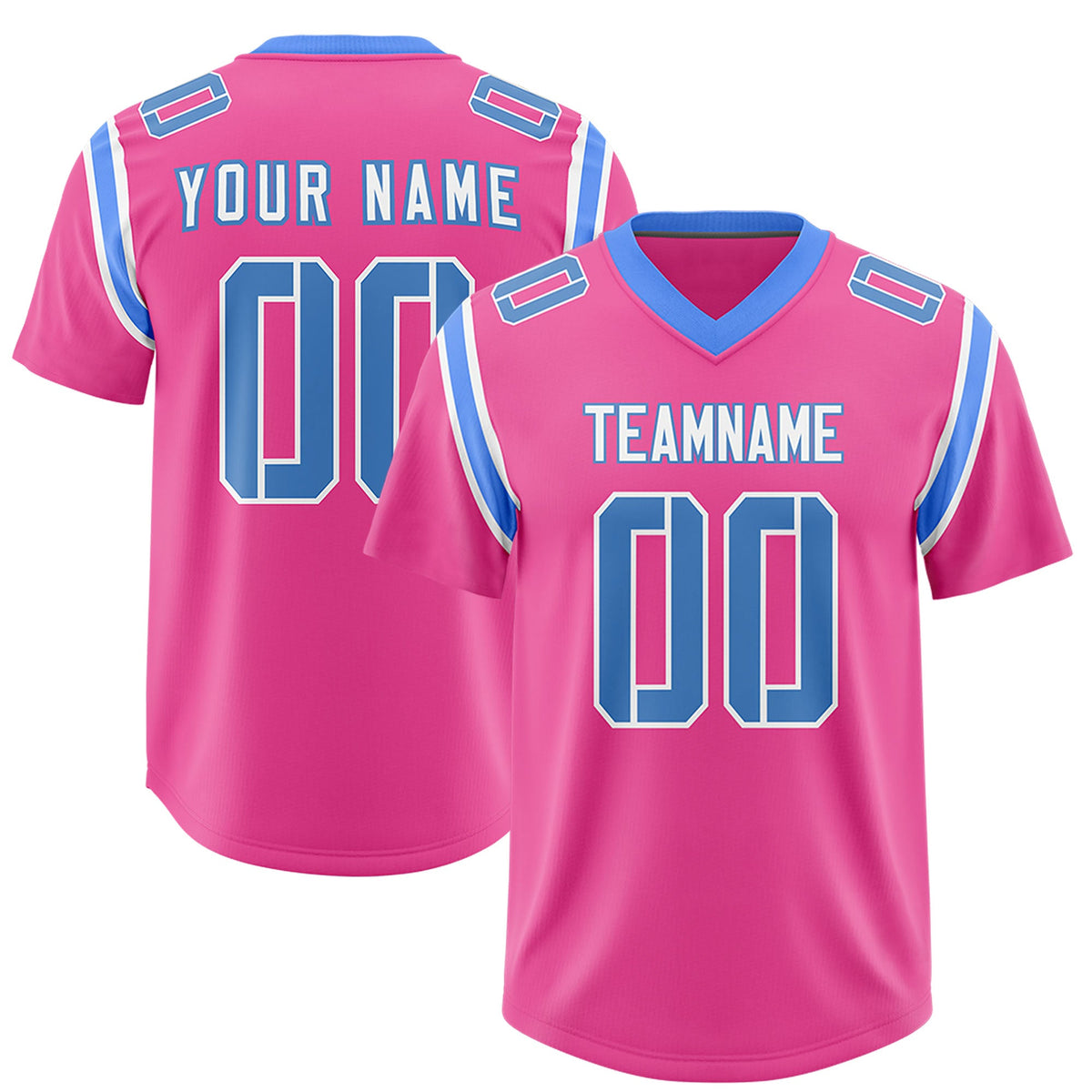 Custom Pink Personalized Shoulder Cut Two-Tone Authentic Football Jersey