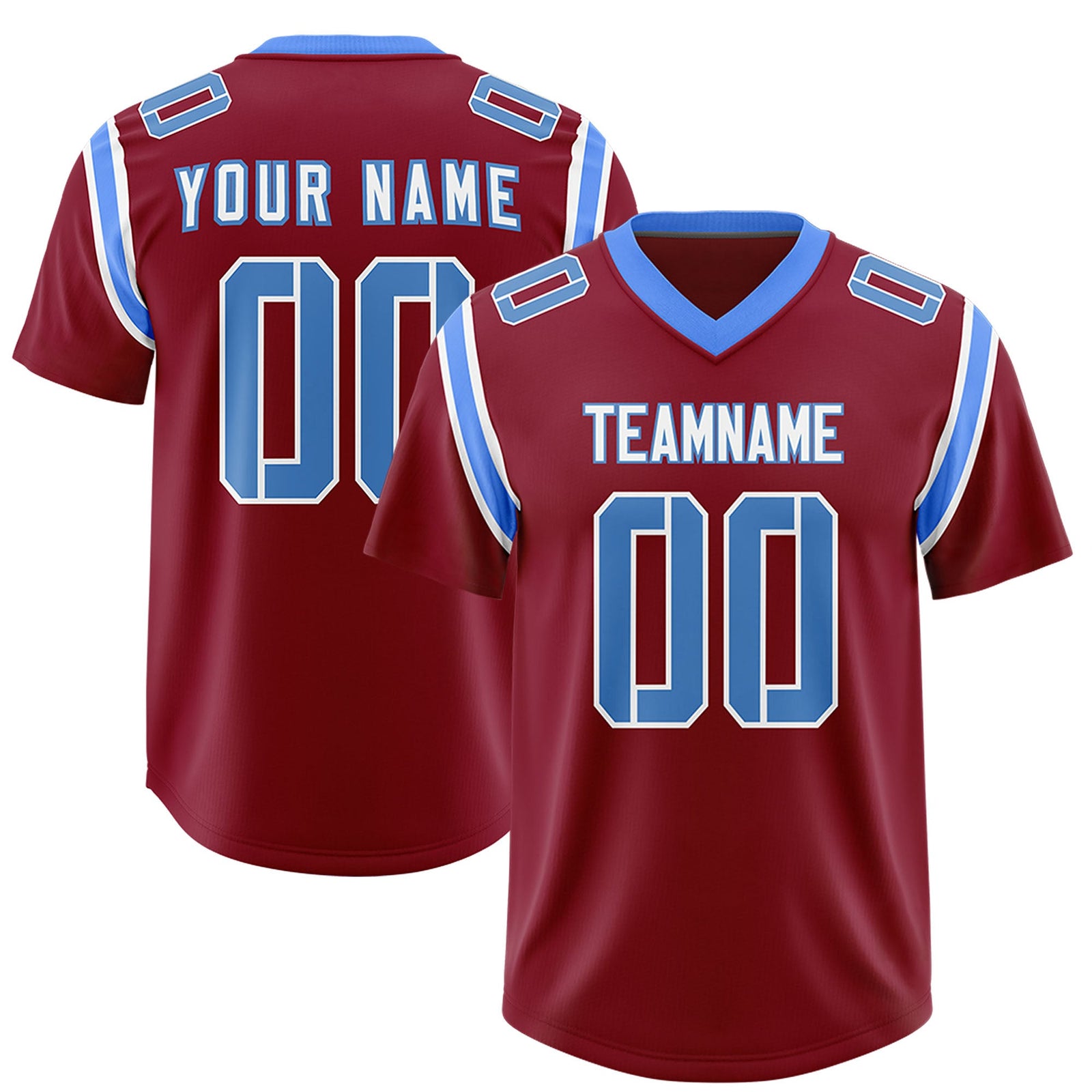 Custom Crimson Personalized Shoulder Cut Two-Tone Authentic Football Jersey
