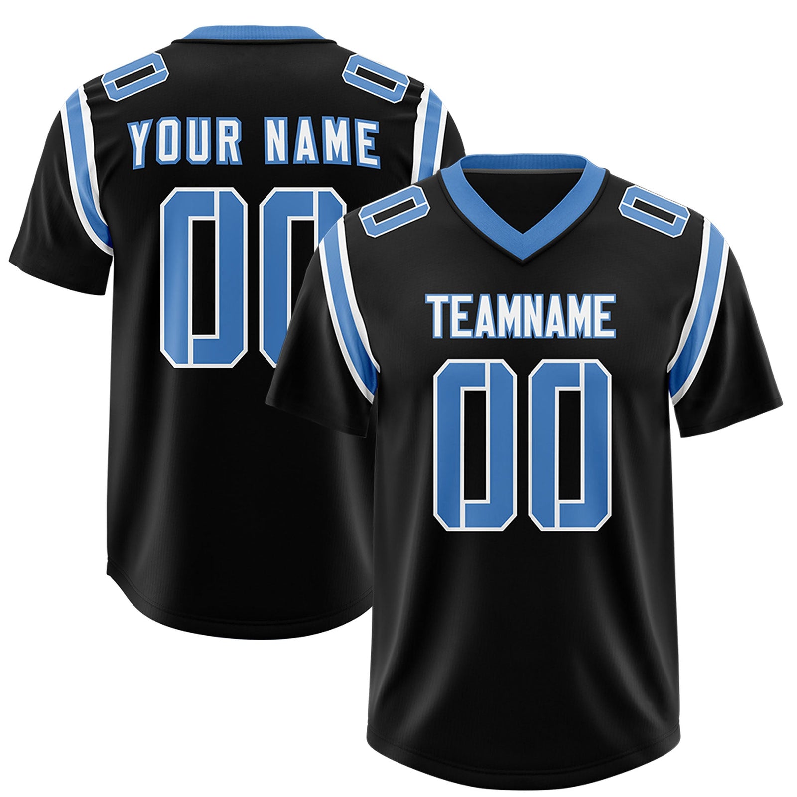Custom Black Personalized Shoulder Cut Two-Tone Authentic Football Jersey