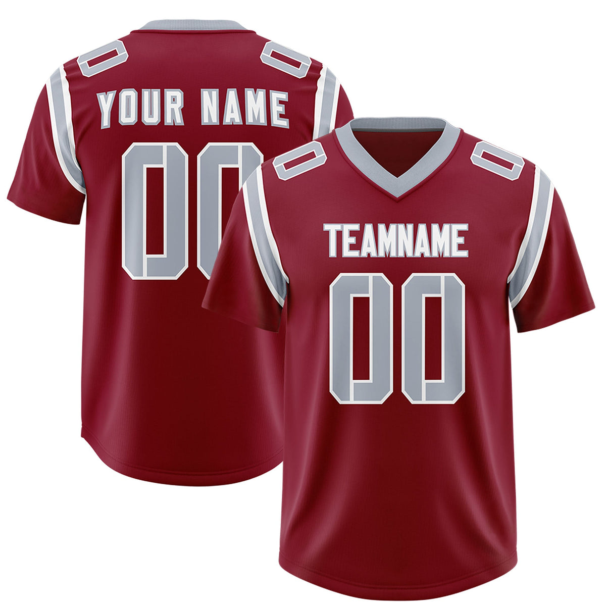 Custom Crimson Personalized Shoulder Cut Two-Tone Authentic Football Jersey