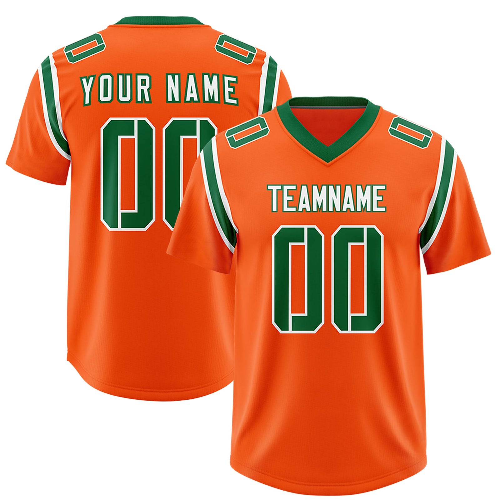 Custom Orange Personalized Shoulder Cut Two-Tone Authentic Football Jersey